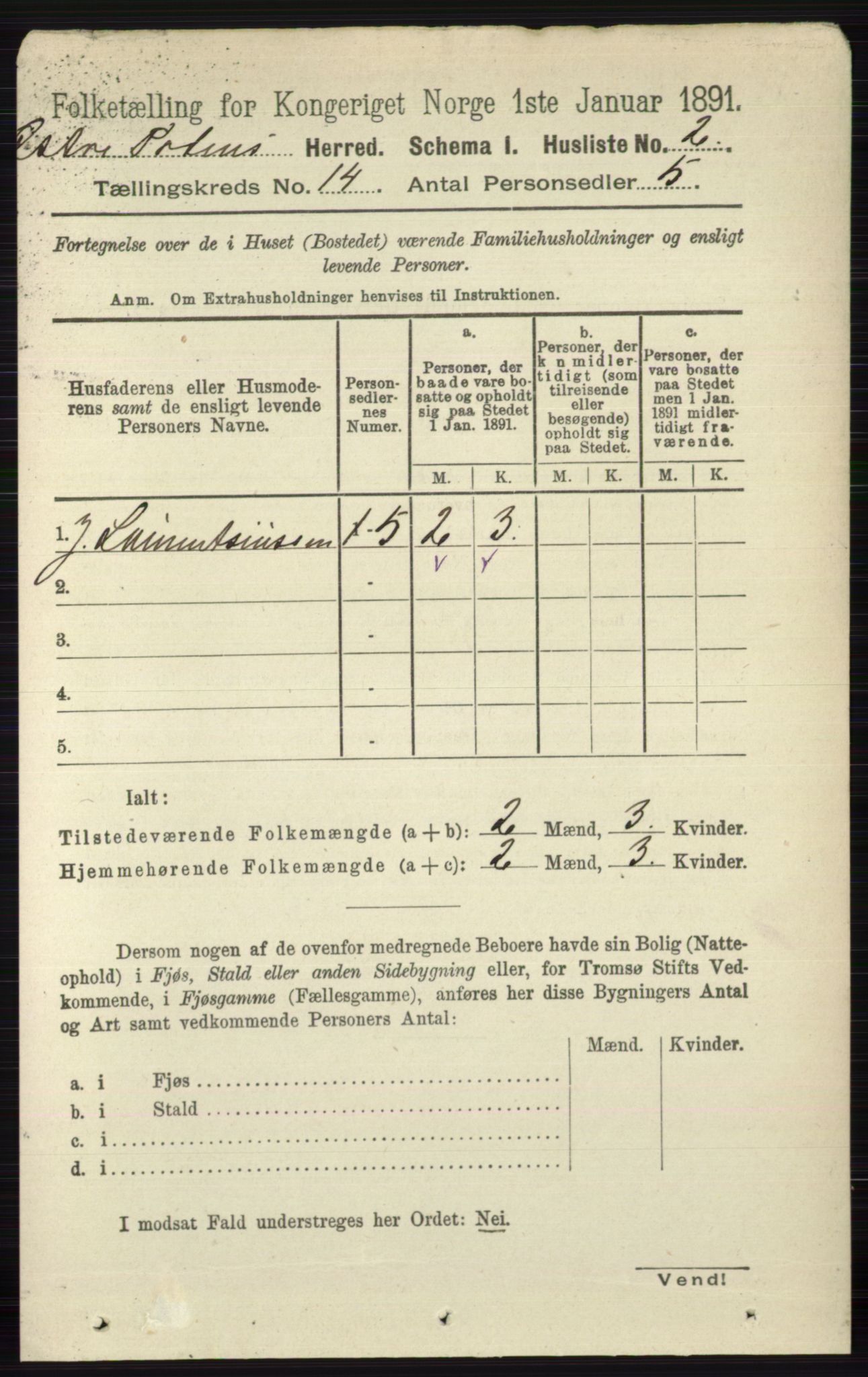 RA, 1891 census for 0528 Østre Toten, 1891, p. 9039