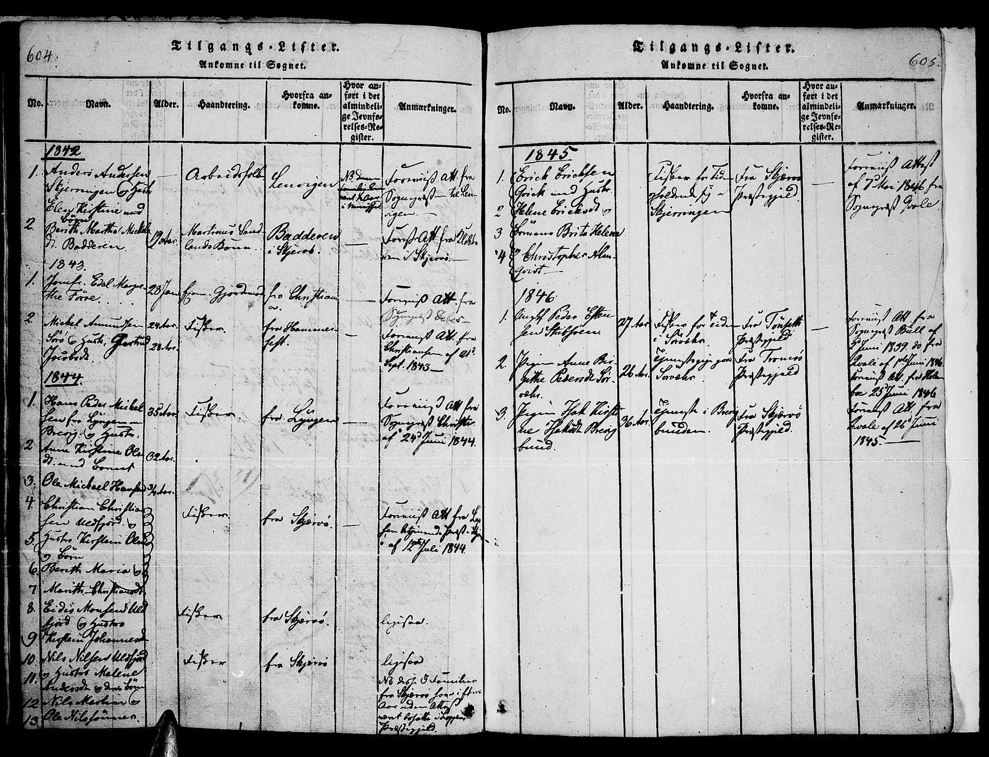 Loppa sokneprestkontor, AV/SATØ-S-1339/H/Ha/L0003kirke: Parish register (official) no. 3, 1820-1848, p. 604-605