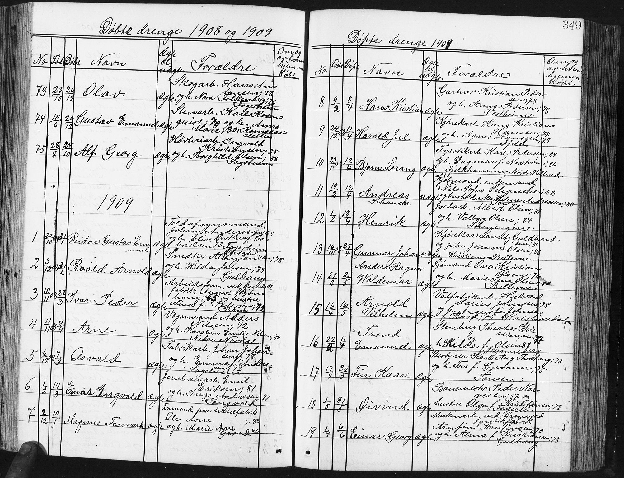 Østre Aker prestekontor Kirkebøker, SAO/A-10840/G/Ga/L0003: Parish register (copy) no. I 3, 1868-1913, p. 349