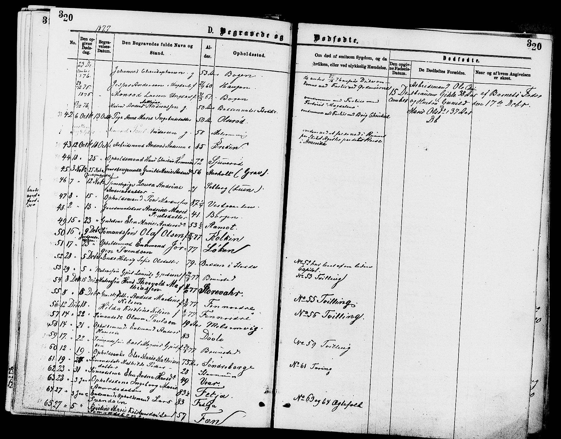 Stokke kirkebøker, AV/SAKO-A-320/F/Fa/L0009: Parish register (official) no. I 9, 1872-1883, p. 320