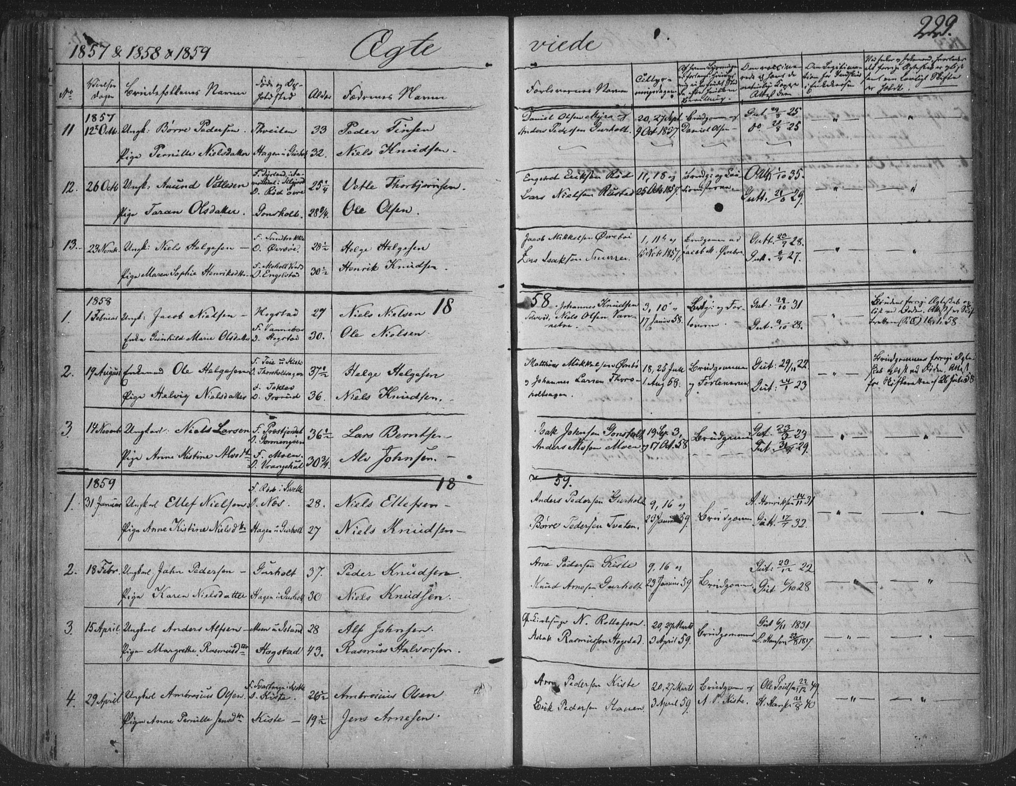 Siljan kirkebøker, SAKO/A-300/F/Fa/L0001: Parish register (official) no. 1, 1831-1870, p. 229