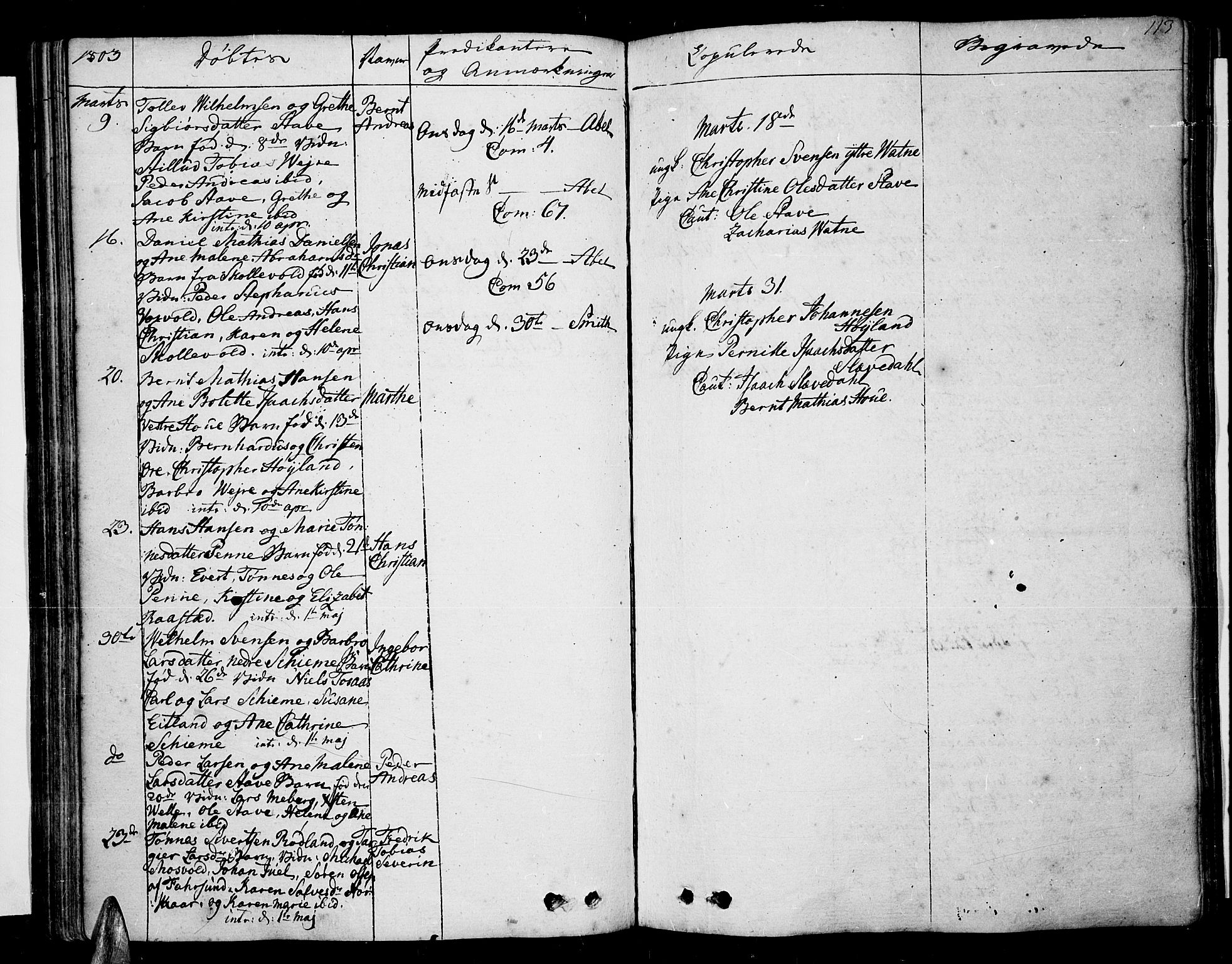 Lista sokneprestkontor, AV/SAK-1111-0027/F/Fa/L0005: Parish register (official) no. A 5, 1795-1823, p. 113