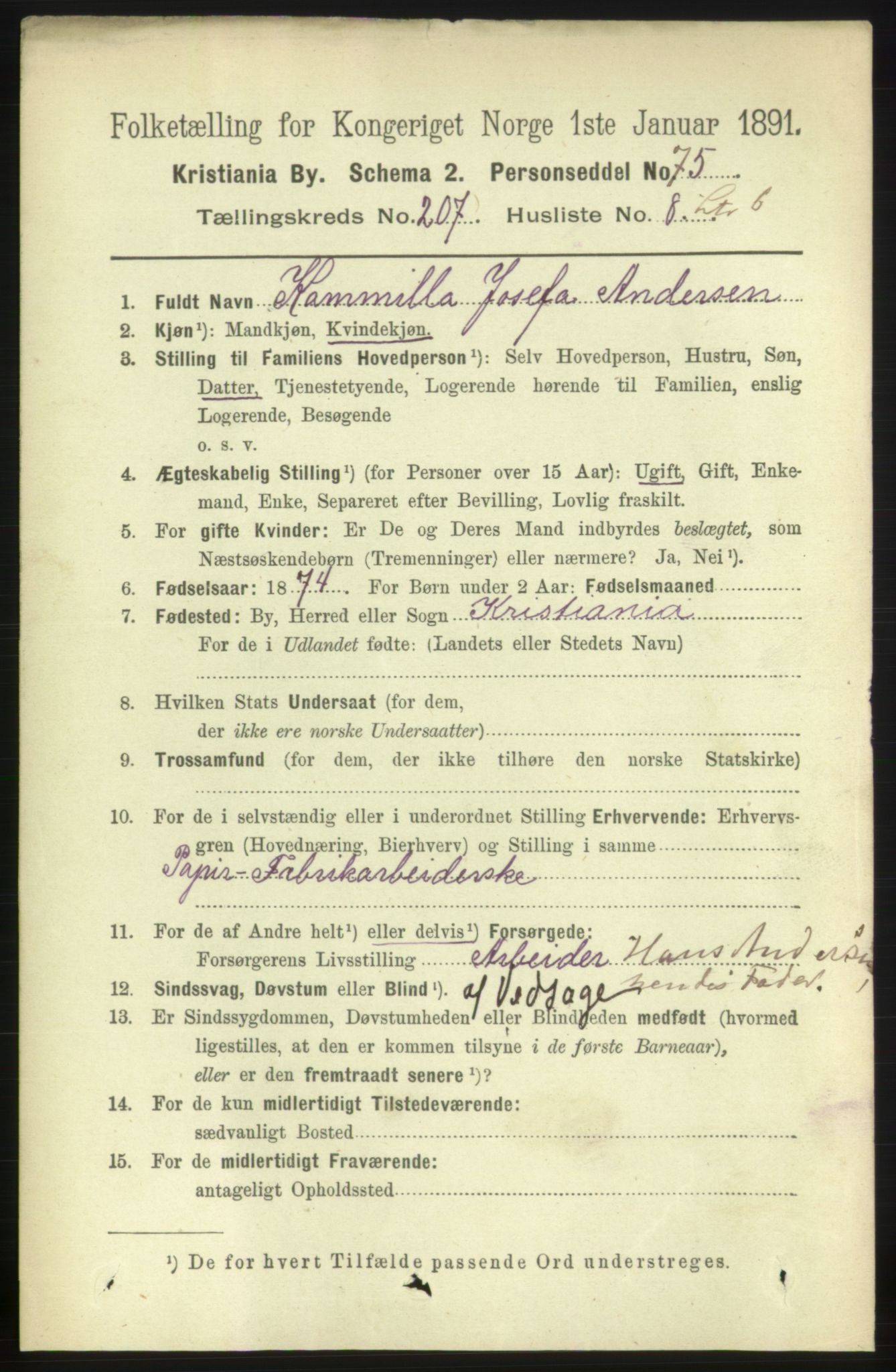 RA, 1891 census for 0301 Kristiania, 1891, p. 124801