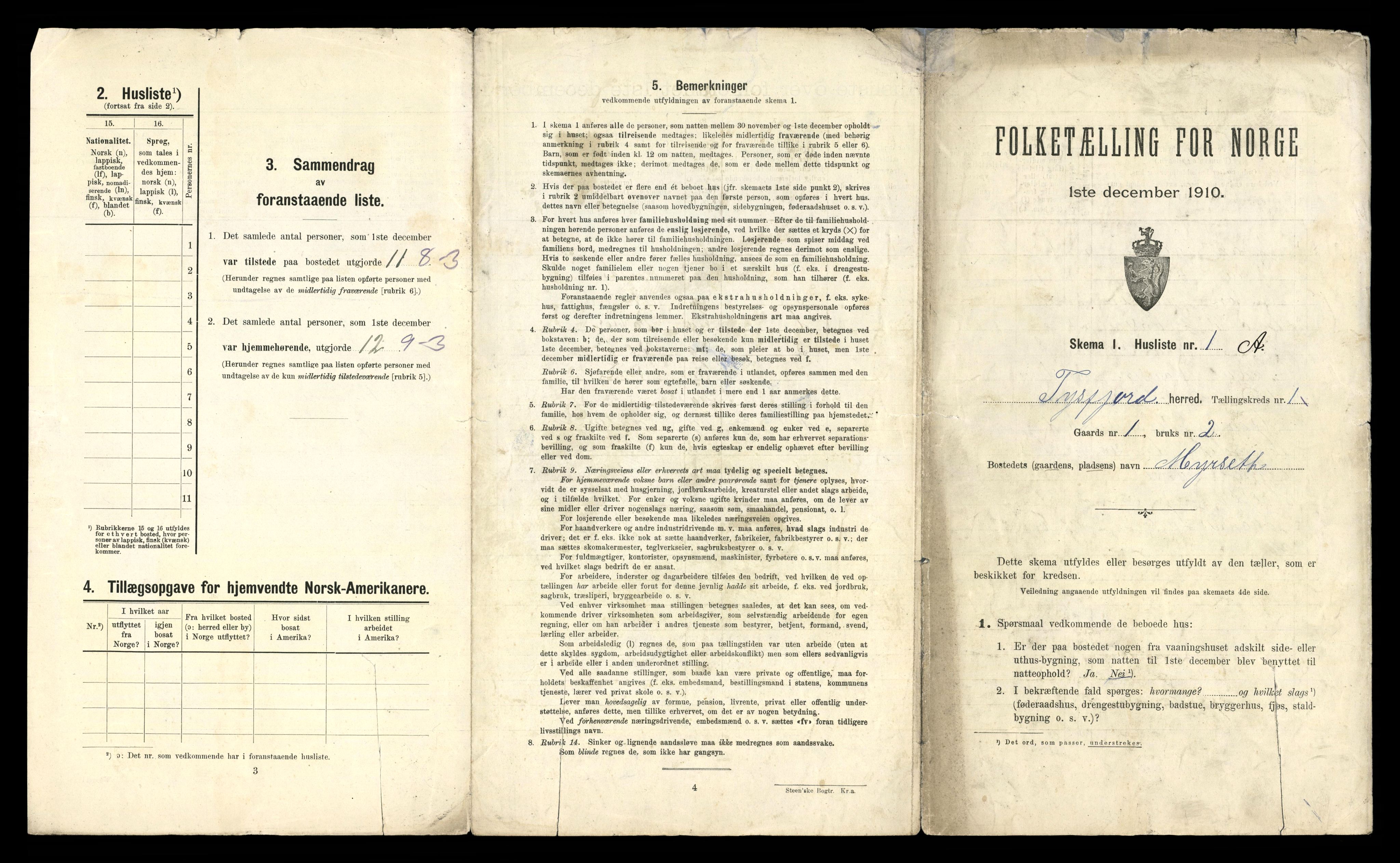 RA, 1910 census for Tysfjord, 1910, p. 31