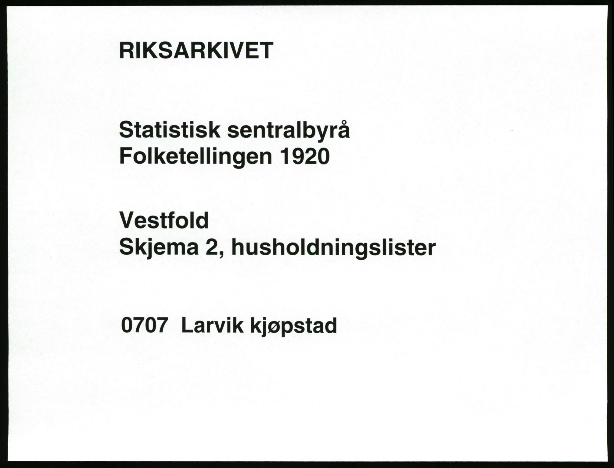 SAKO, 1920 census for Larvik, 1920, p. 3018