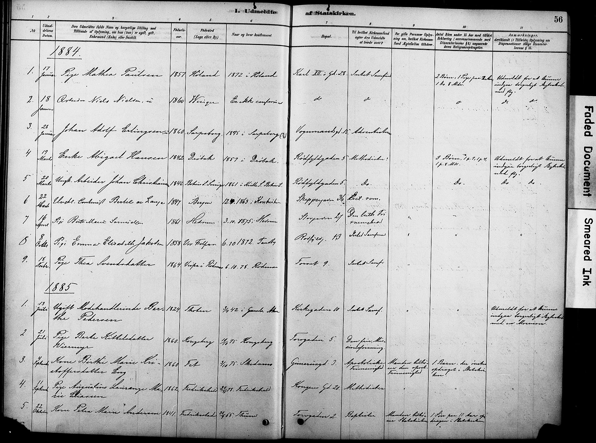 Oslo domkirke Kirkebøker, SAO/A-10752/F/Fa/L0038: Parish register (official) no. 38, 1878-1921, p. 56