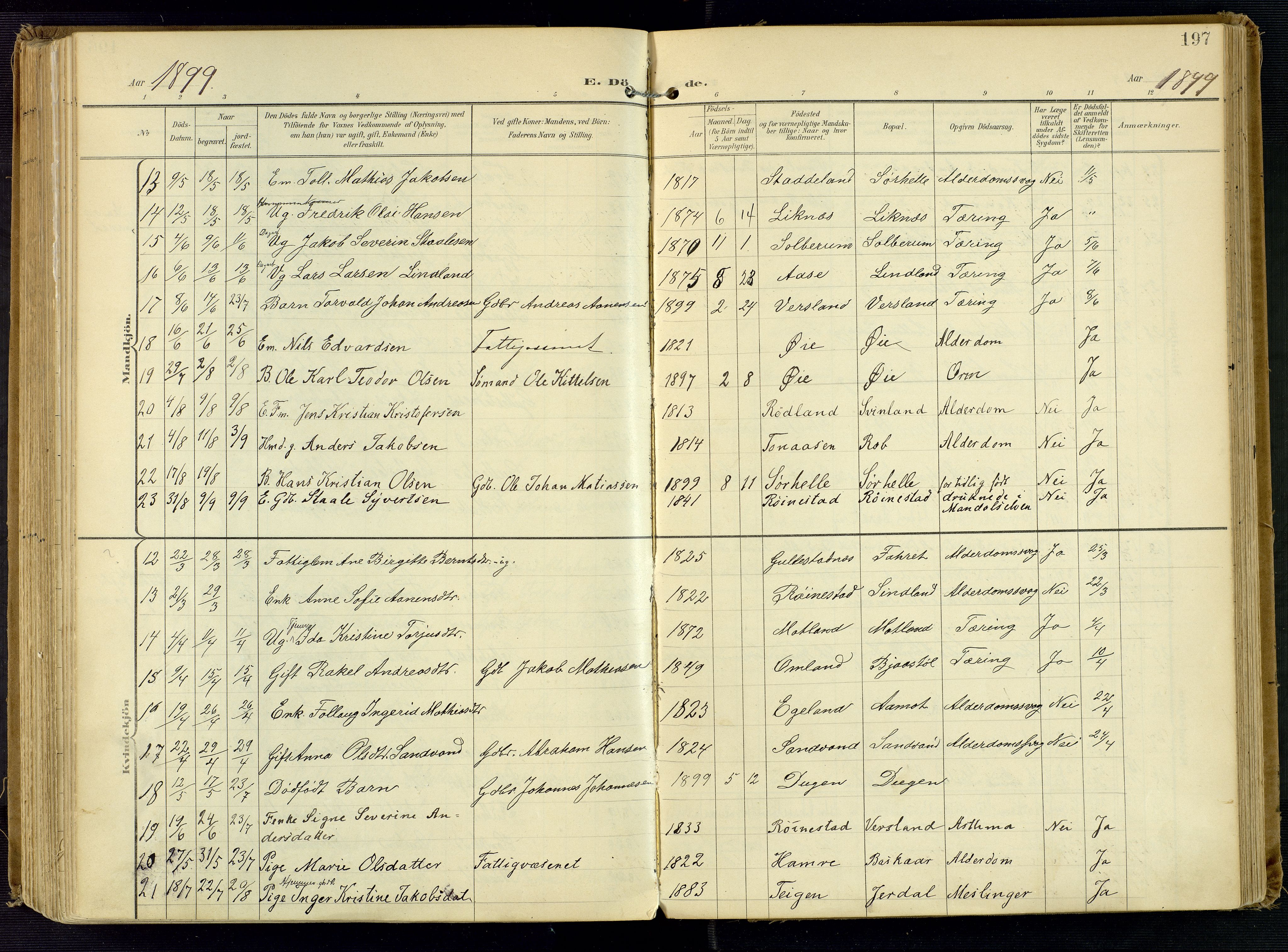 Kvinesdal sokneprestkontor, AV/SAK-1111-0026/F/Fa/Fab/L0009: Parish register (official) no. A 9, 1898-1915, p. 197