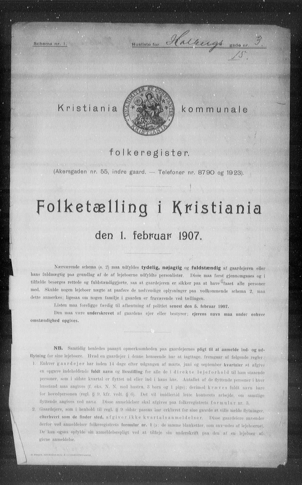 OBA, Municipal Census 1907 for Kristiania, 1907, p. 20679