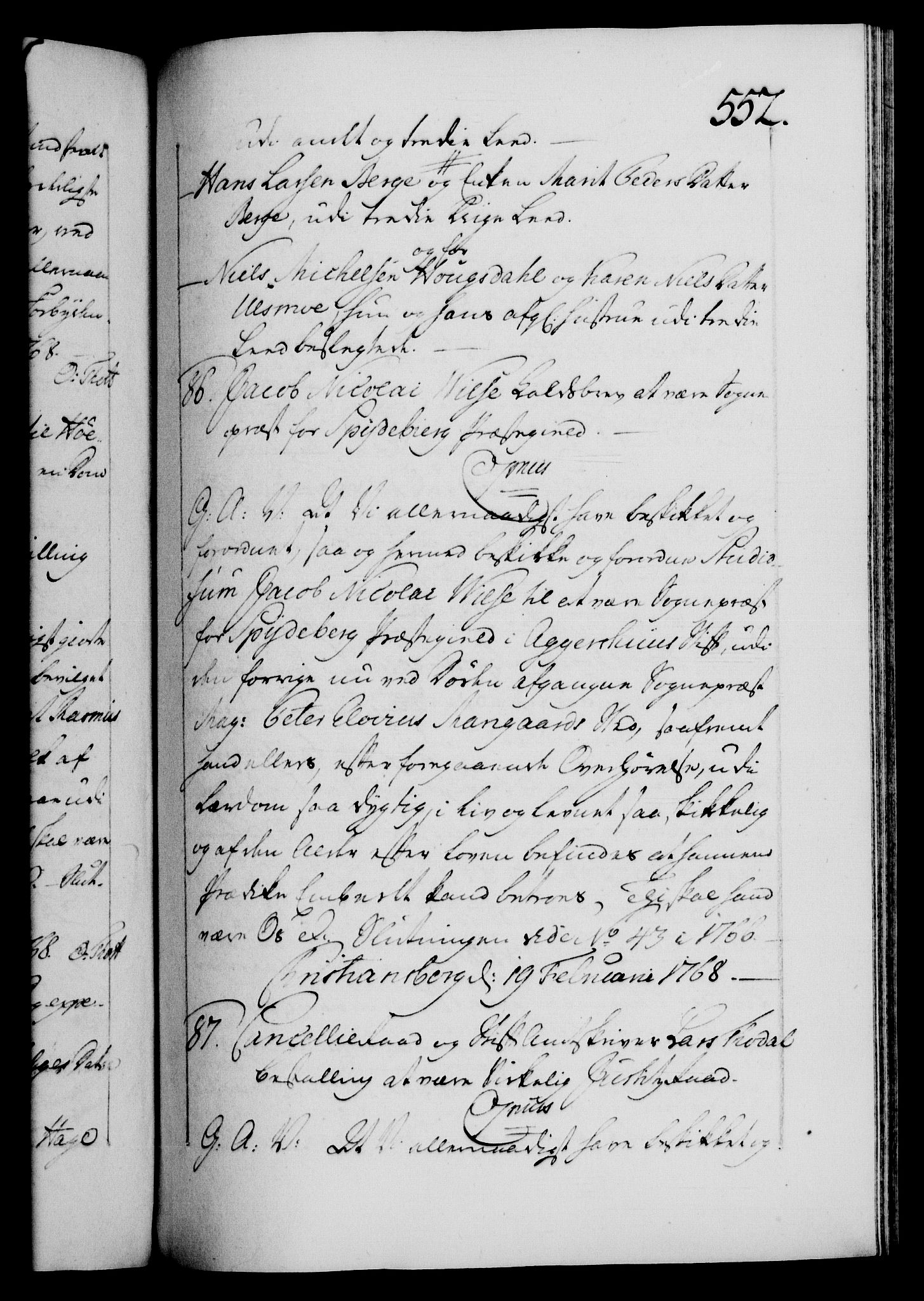 Danske Kanselli 1572-1799, AV/RA-EA-3023/F/Fc/Fca/Fcaa/L0043: Norske registre, 1766-1768, p. 552a