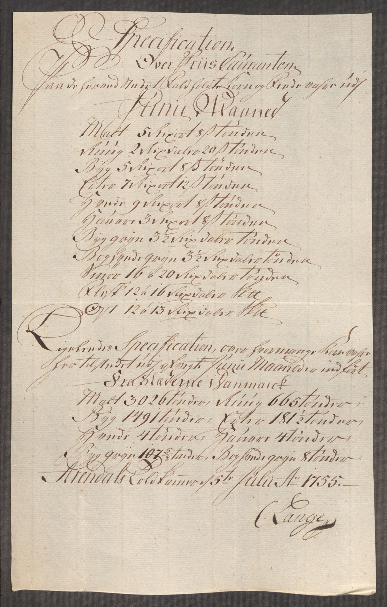 Rentekammeret inntil 1814, Realistisk ordnet avdeling, AV/RA-EA-4070/Oe/L0005: [Ø1]: Priskuranter, 1753-1757, p. 549