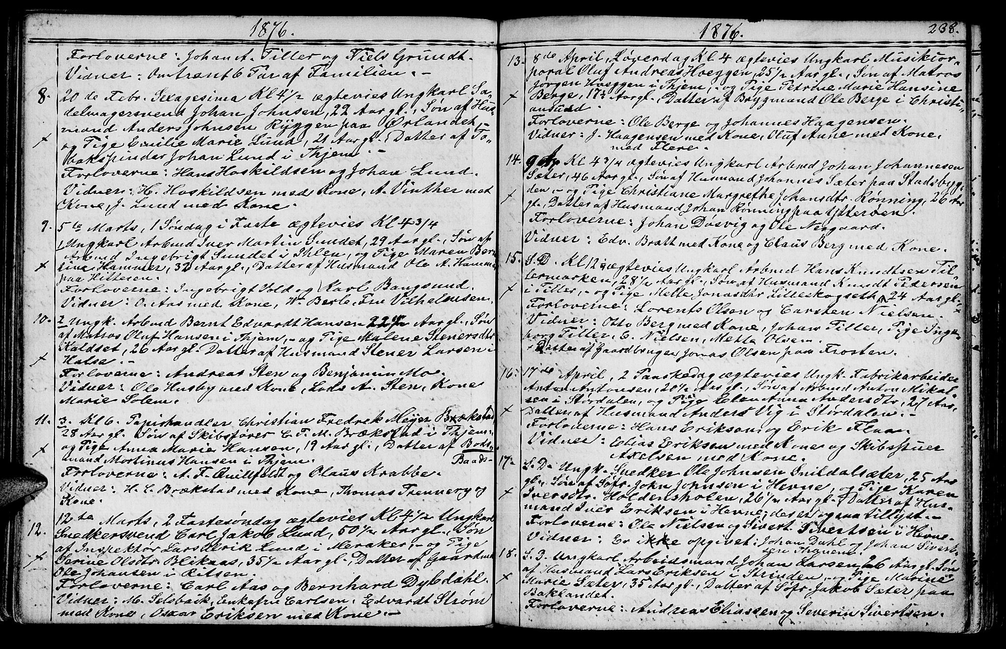 Ministerialprotokoller, klokkerbøker og fødselsregistre - Sør-Trøndelag, SAT/A-1456/602/L0142: Parish register (copy) no. 602C10, 1872-1894, p. 238