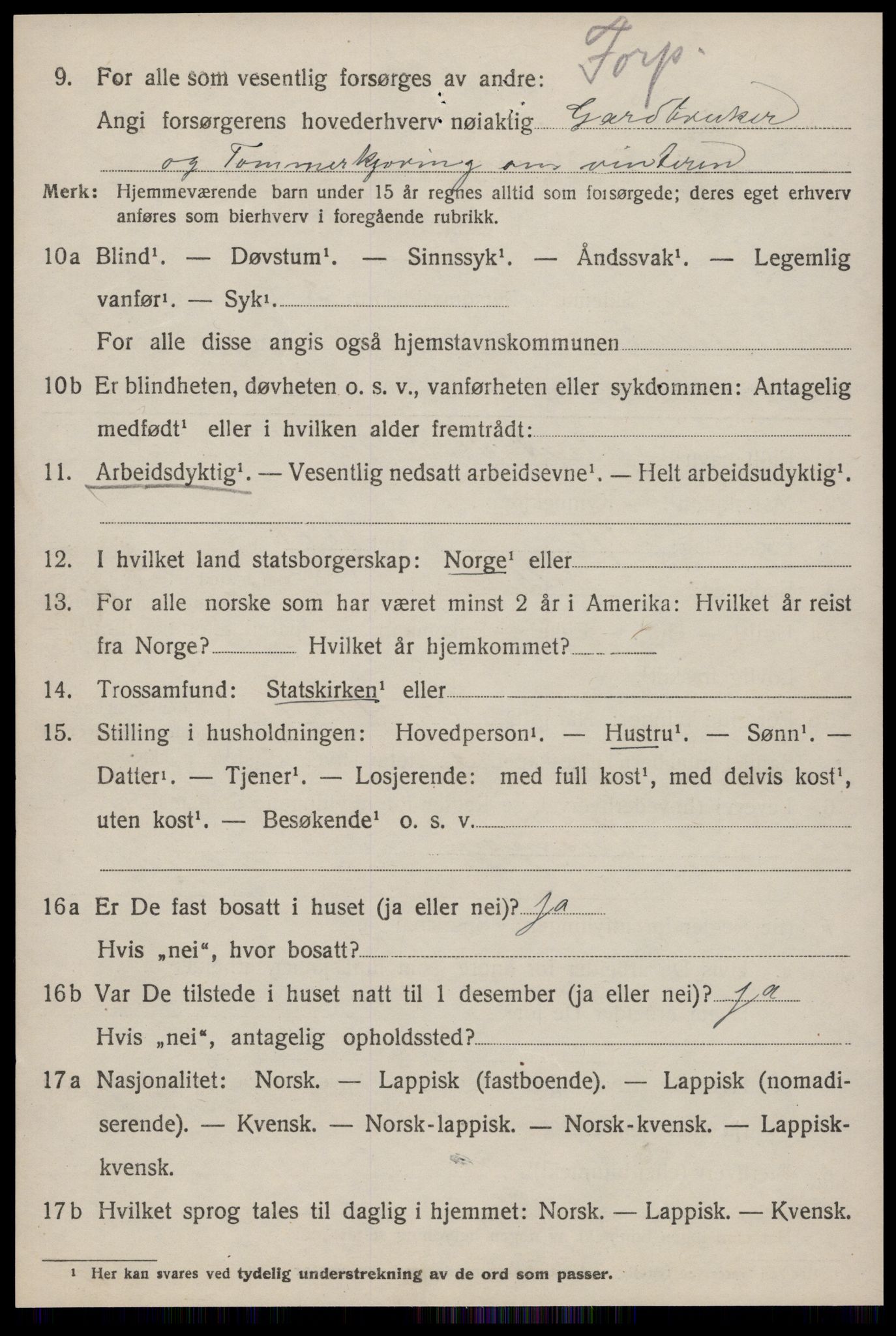 SAT, 1920 census for Selbu, 1920, p. 1691