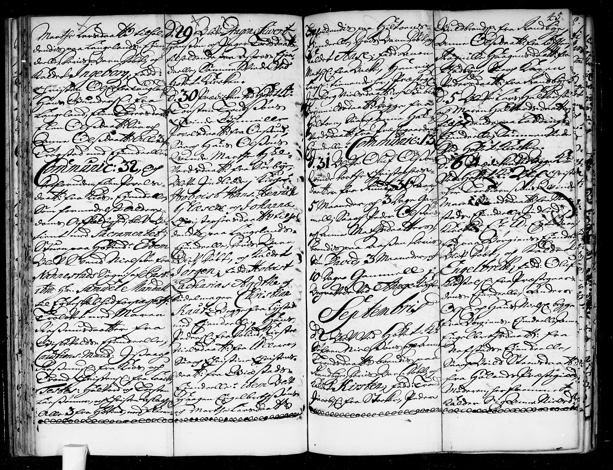 Ullensaker prestekontor Kirkebøker, AV/SAO-A-10236a/F/Fa/L0004: Parish register (official) no. I 4, 1721-1723, p. 45