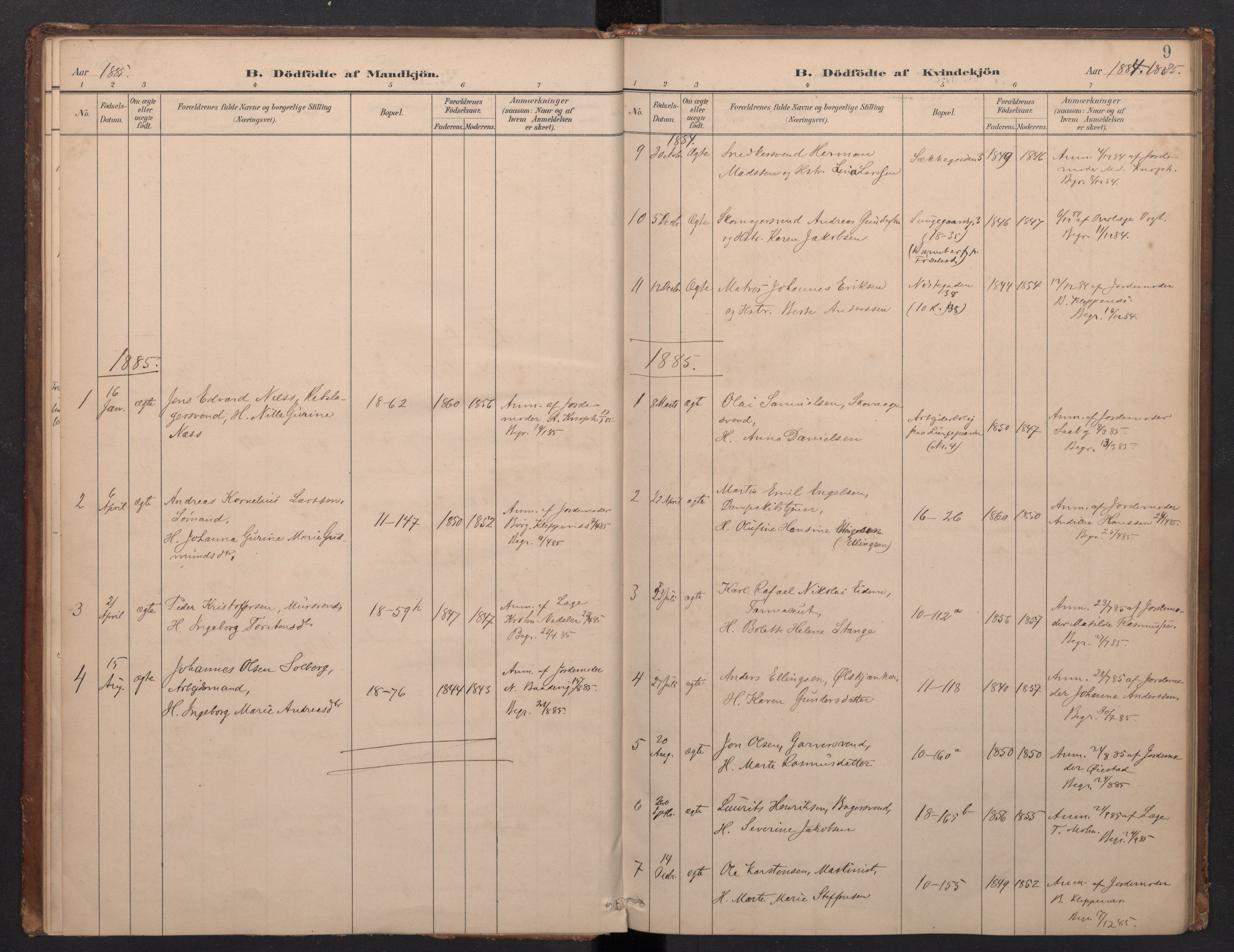 Domkirken sokneprestembete, SAB/A-74801/H/Haa/L0049: Parish register (official) no. G 1, 1882-1922, p. 8b-9a
