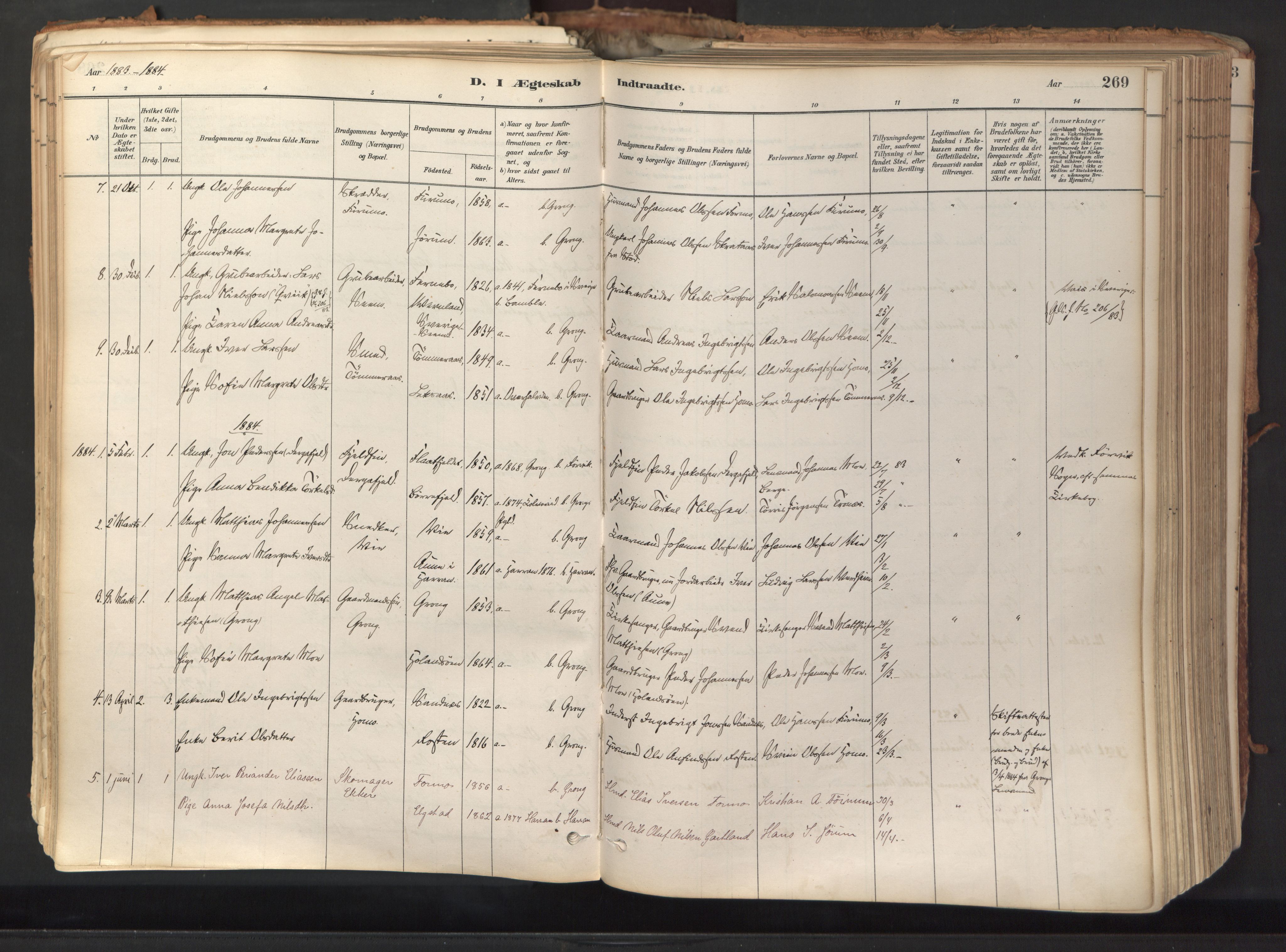 Ministerialprotokoller, klokkerbøker og fødselsregistre - Nord-Trøndelag, AV/SAT-A-1458/758/L0519: Parish register (official) no. 758A04, 1880-1926, p. 269