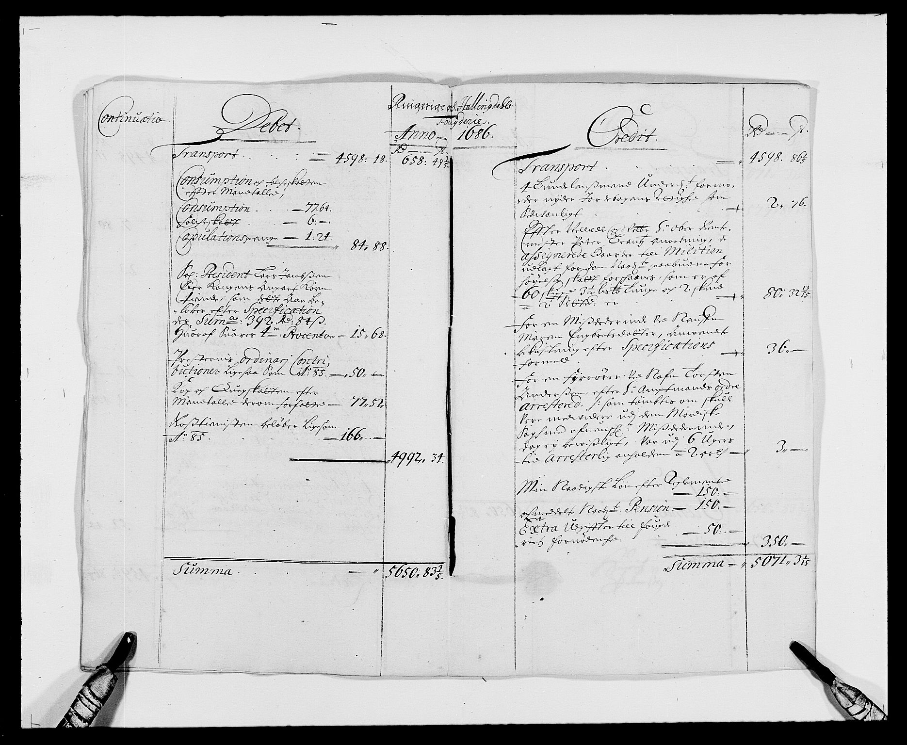 Rentekammeret inntil 1814, Reviderte regnskaper, Fogderegnskap, AV/RA-EA-4092/R21/L1446: Fogderegnskap Ringerike og Hallingdal, 1683-1686, p. 418