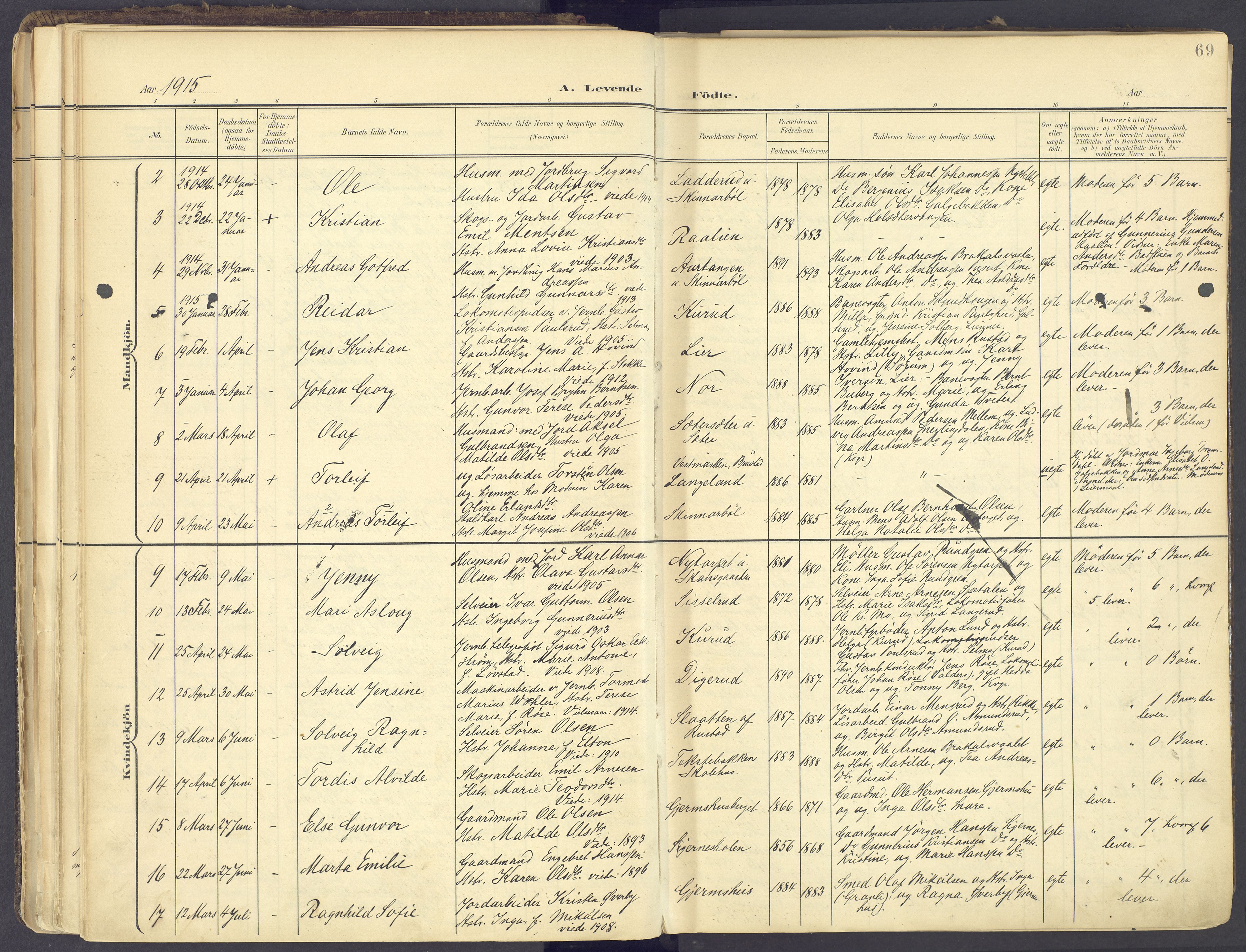 Vinger prestekontor, AV/SAH-PREST-024/H/Ha/Haa/L0017: Parish register (official) no. 17, 1901-1927, p. 69