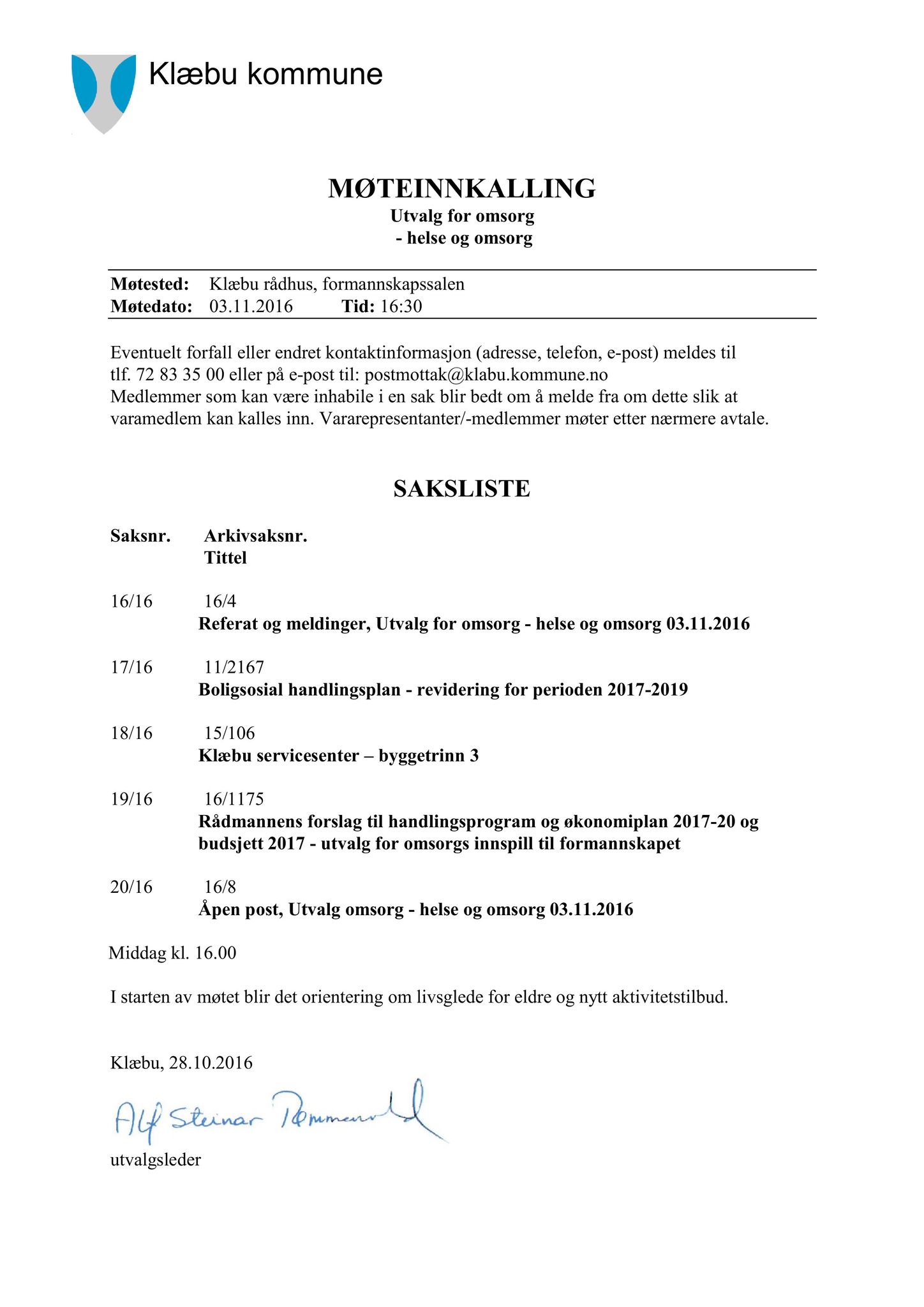 Klæbu Kommune, TRKO/KK/05-UOm/L007: Utvalg for omsorg - Møtedokumenter, 2016, p. 427