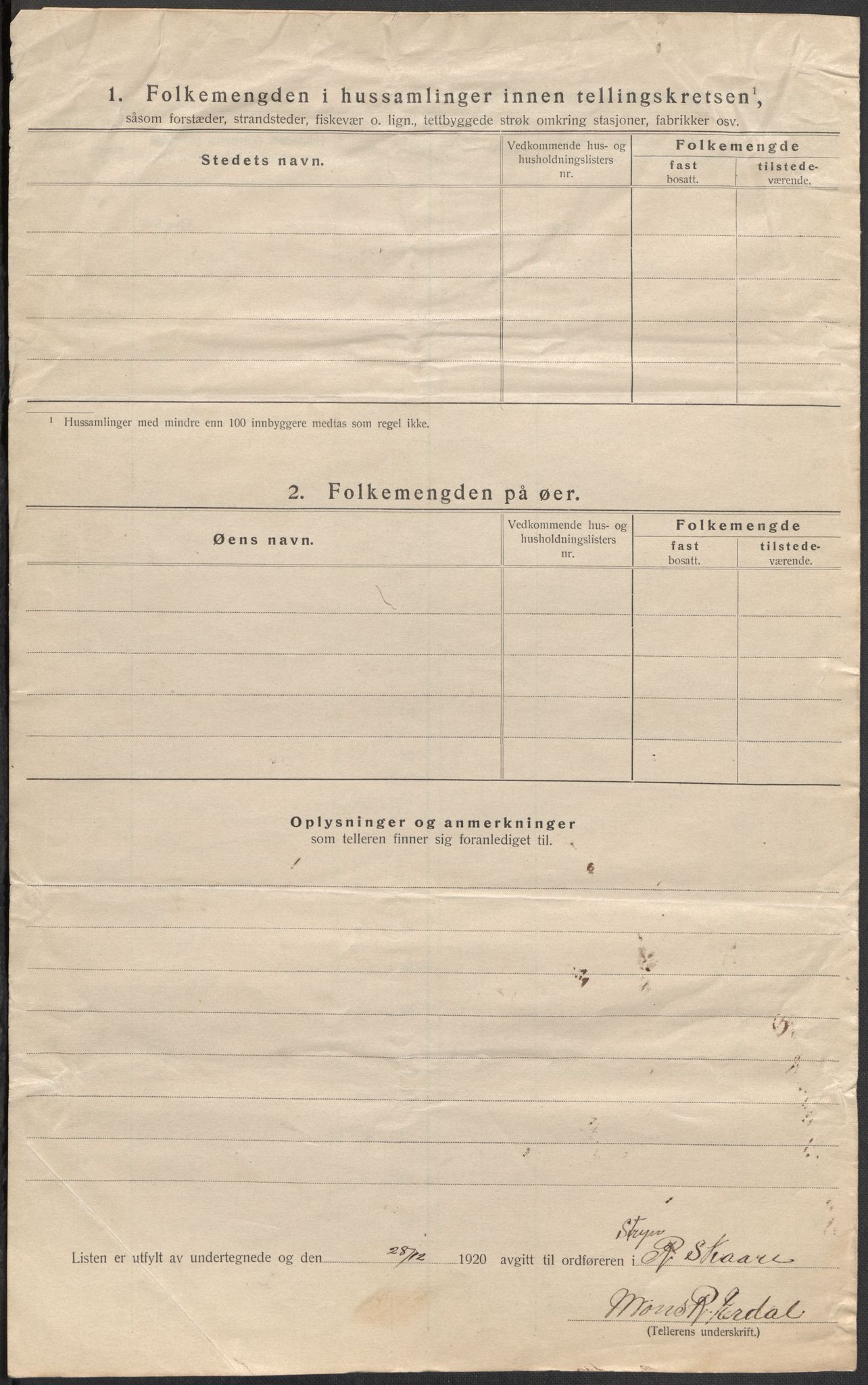 SAB, 1920 census for Stryn, 1920, p. 19