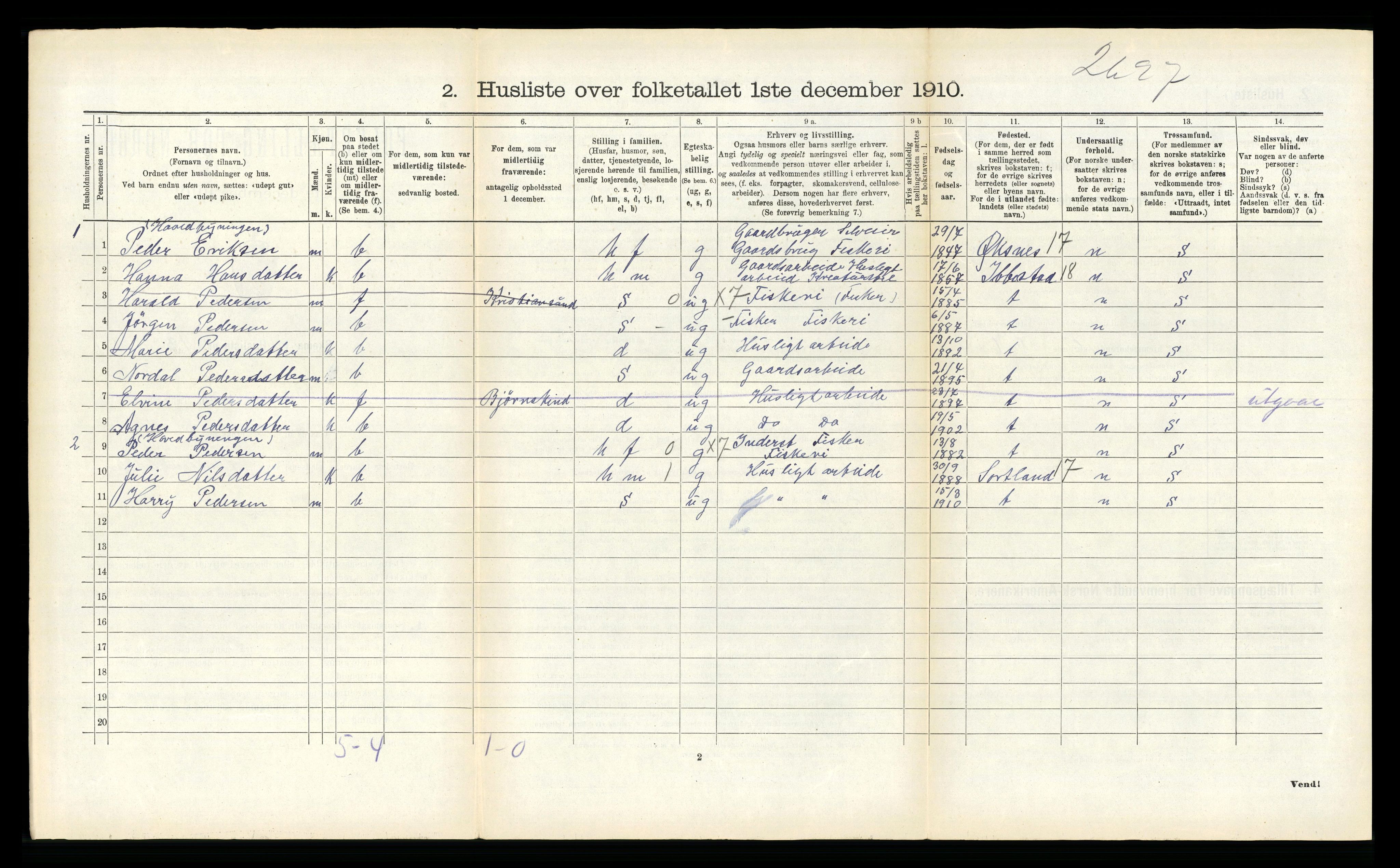 RA, 1910 census for Dverberg, 1910, p. 499