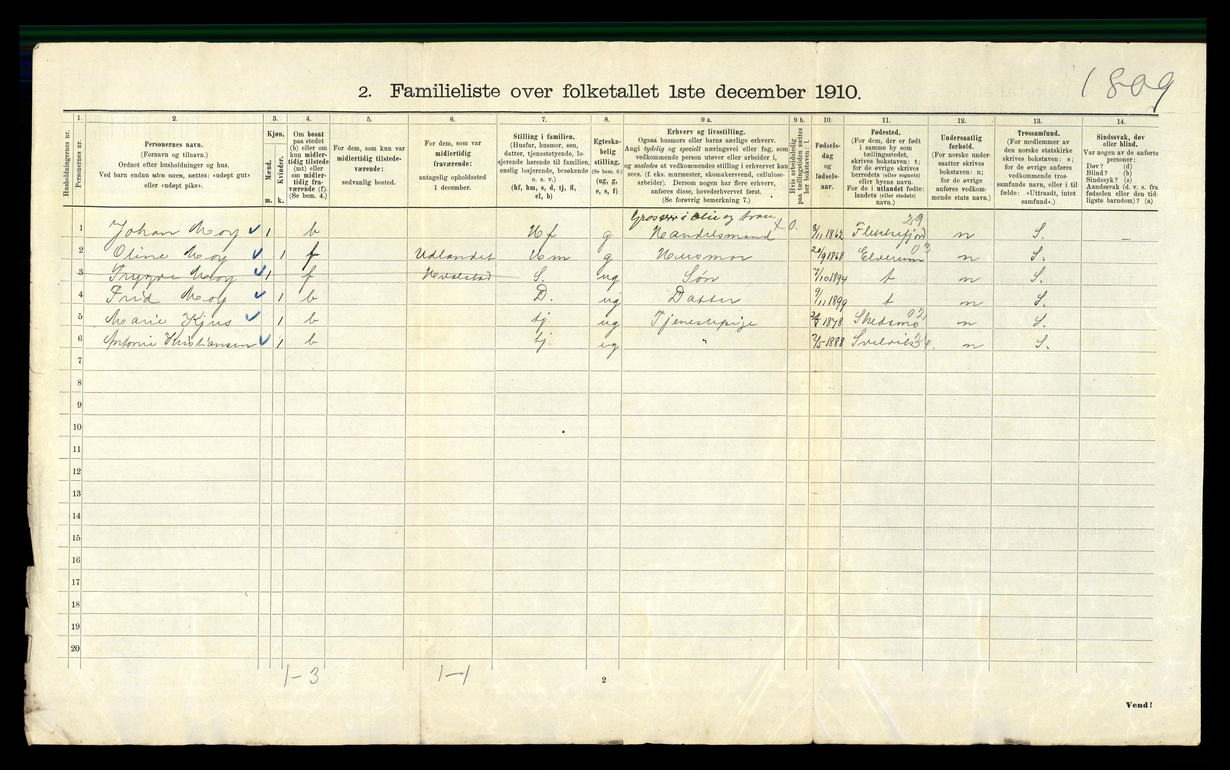 RA, 1910 census for Kristiania, 1910, p. 11760