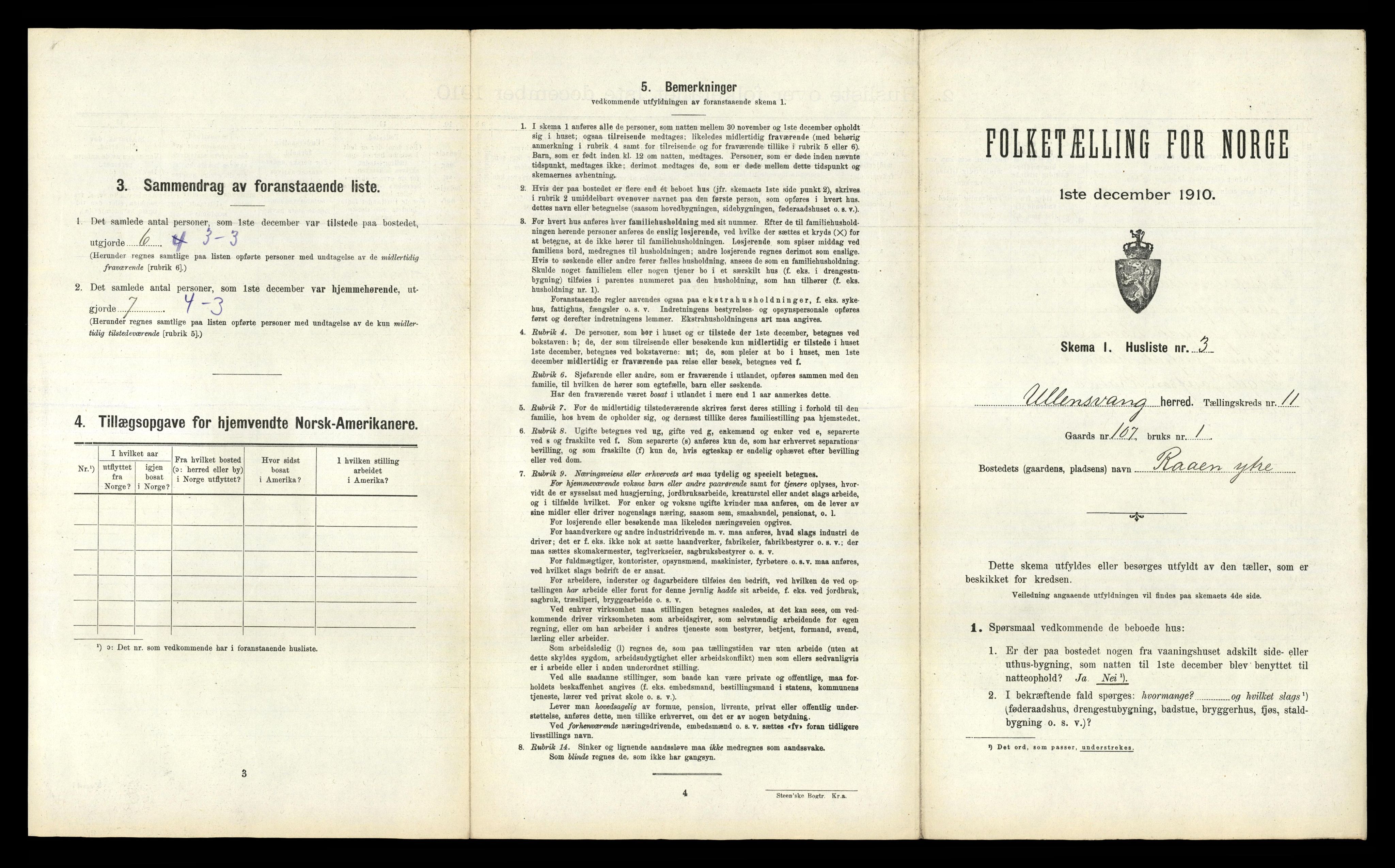 RA, 1910 census for Ullensvang, 1910, p. 1389