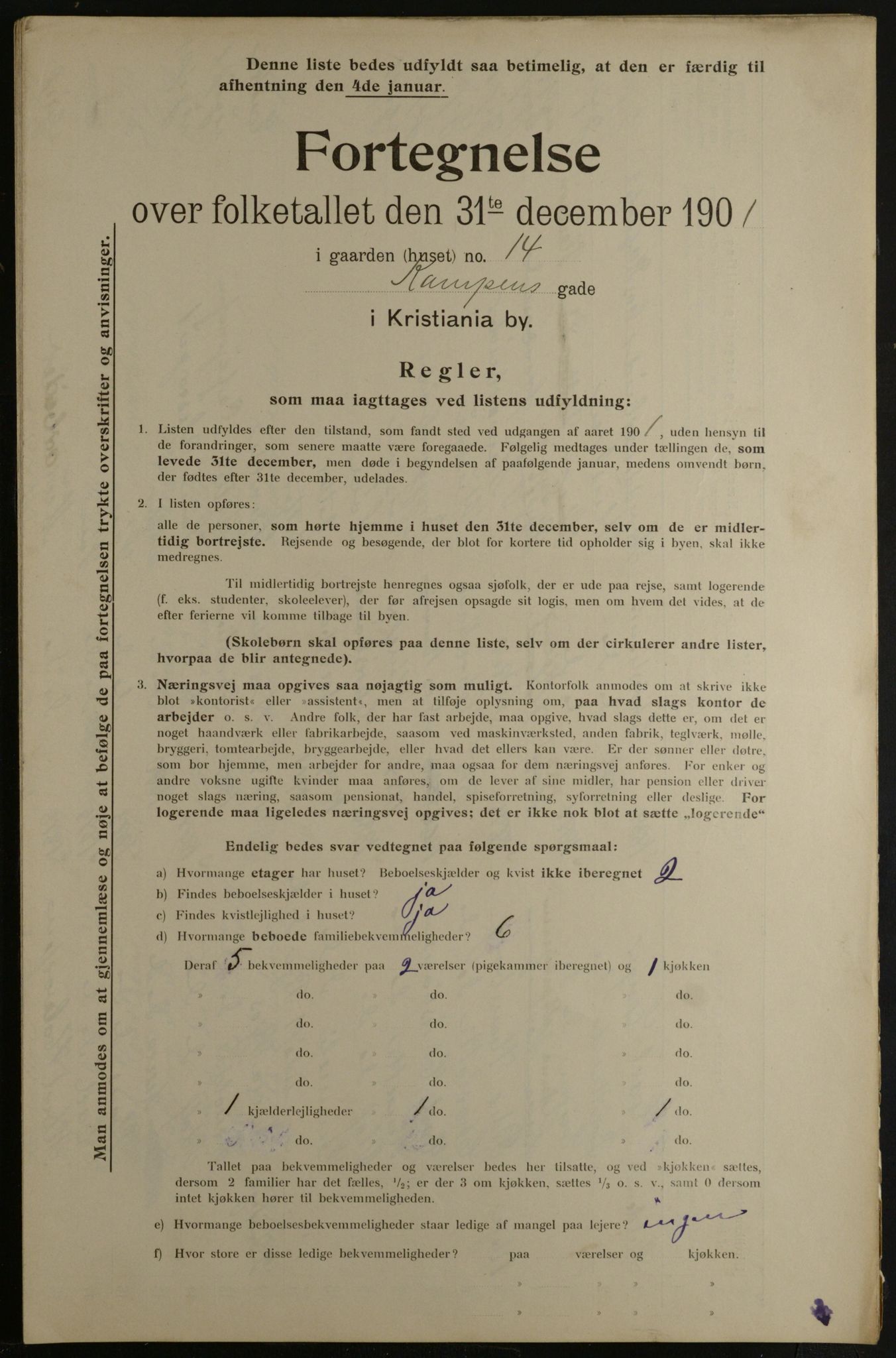 OBA, Municipal Census 1901 for Kristiania, 1901, p. 7469