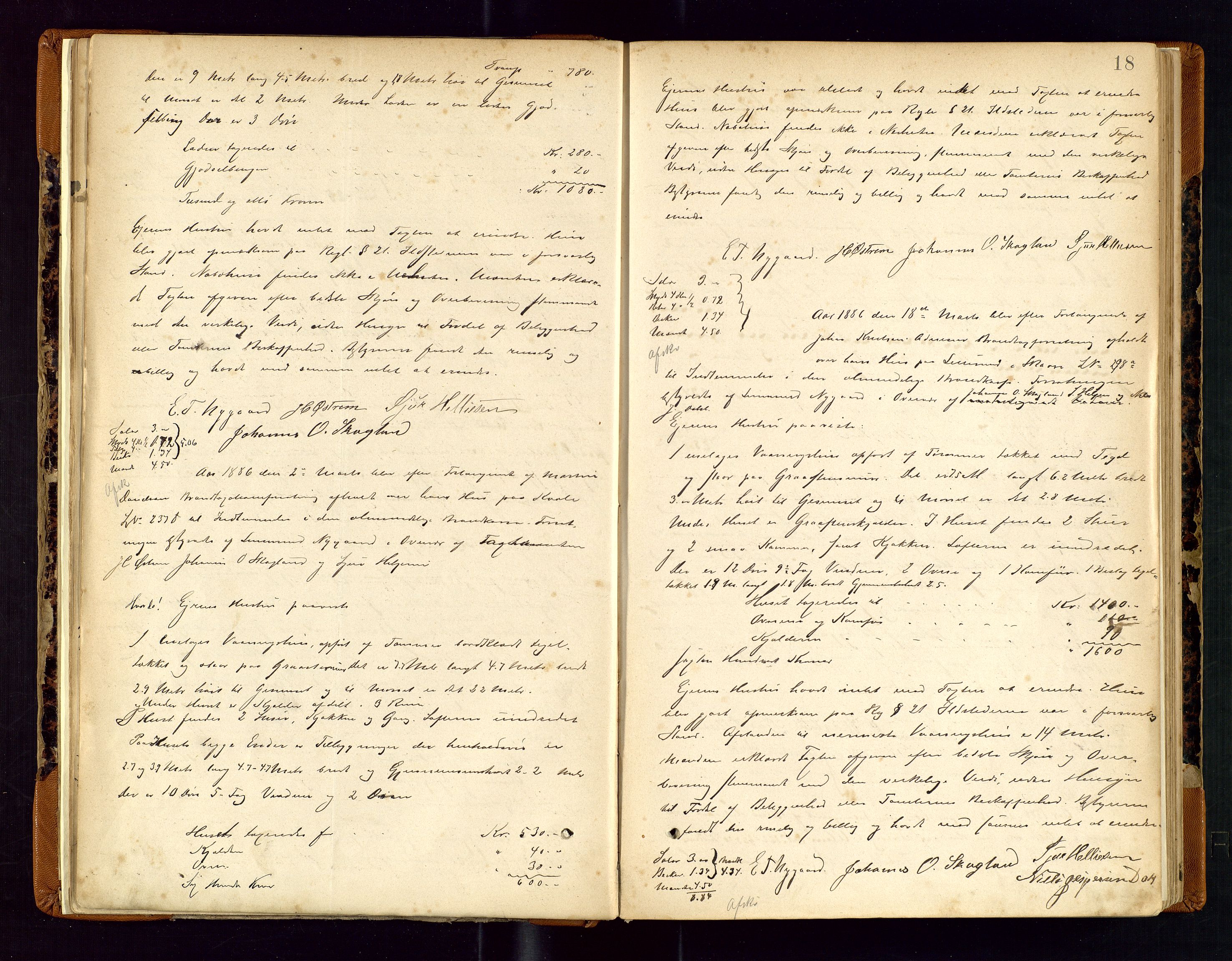 Torvestad lensmannskontor, AV/SAST-A-100307/1/Goa/L0002: "Brandtaxationsprotokol for Torvestad Thinglag", 1883-1917, p. 17b-18a