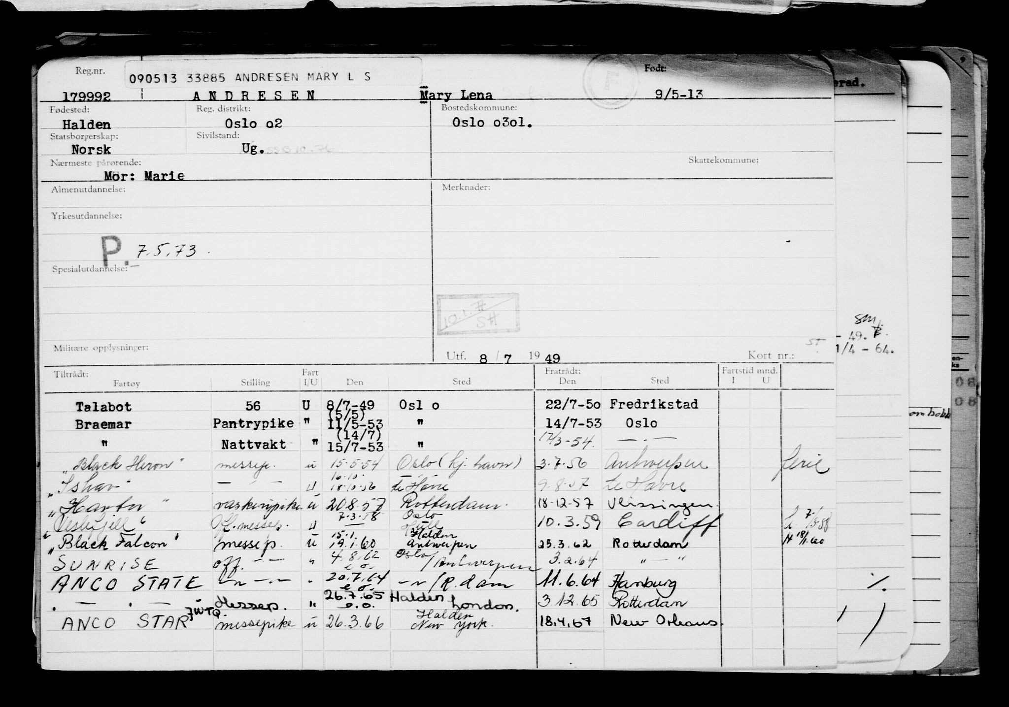 Direktoratet for sjømenn, AV/RA-S-3545/G/Gb/L0112: Hovedkort, 1913, p. 522
