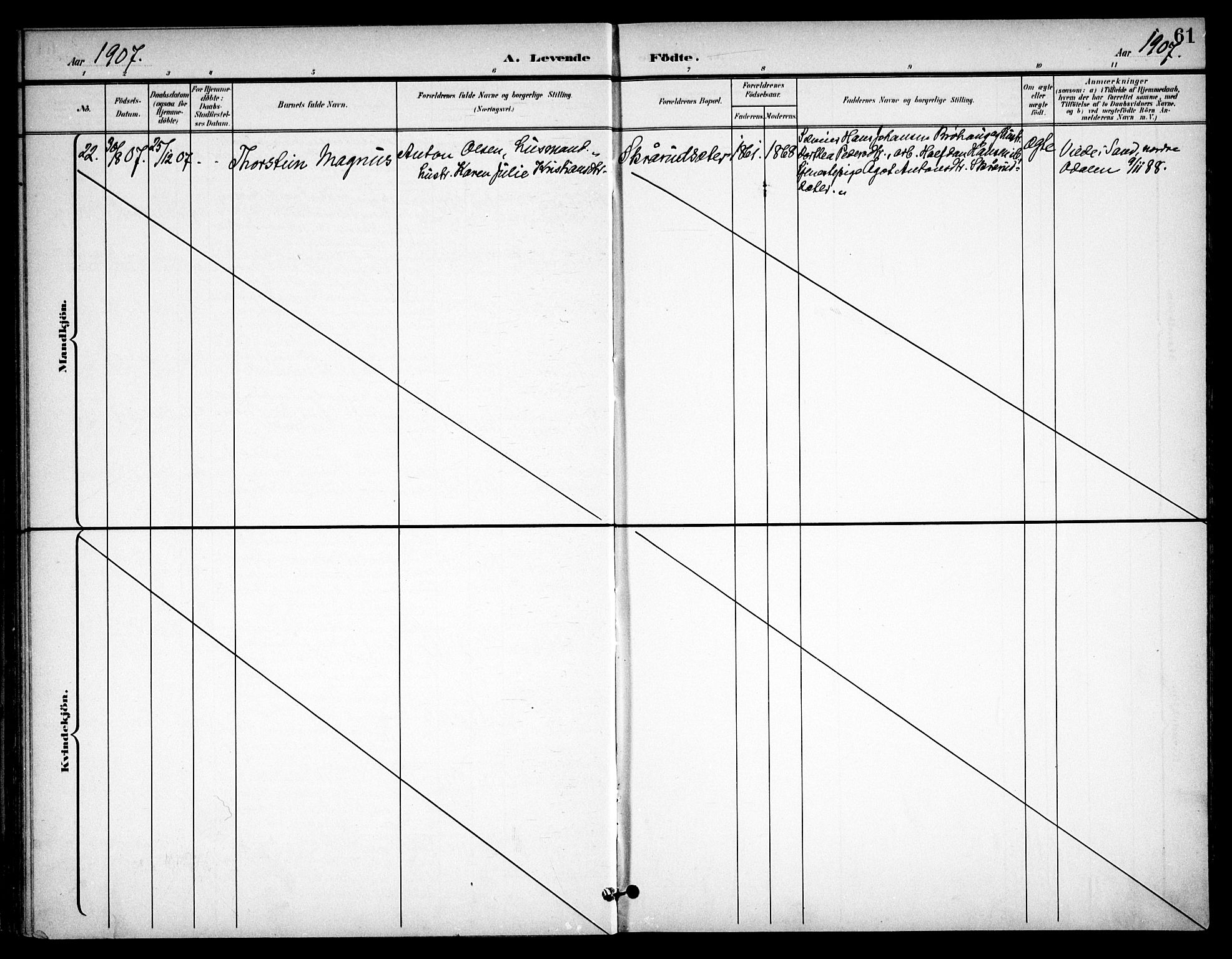 Eidsvoll prestekontor Kirkebøker, AV/SAO-A-10888/F/Fb/L0002: Parish register (official) no. II 2, 1897-1907, p. 61