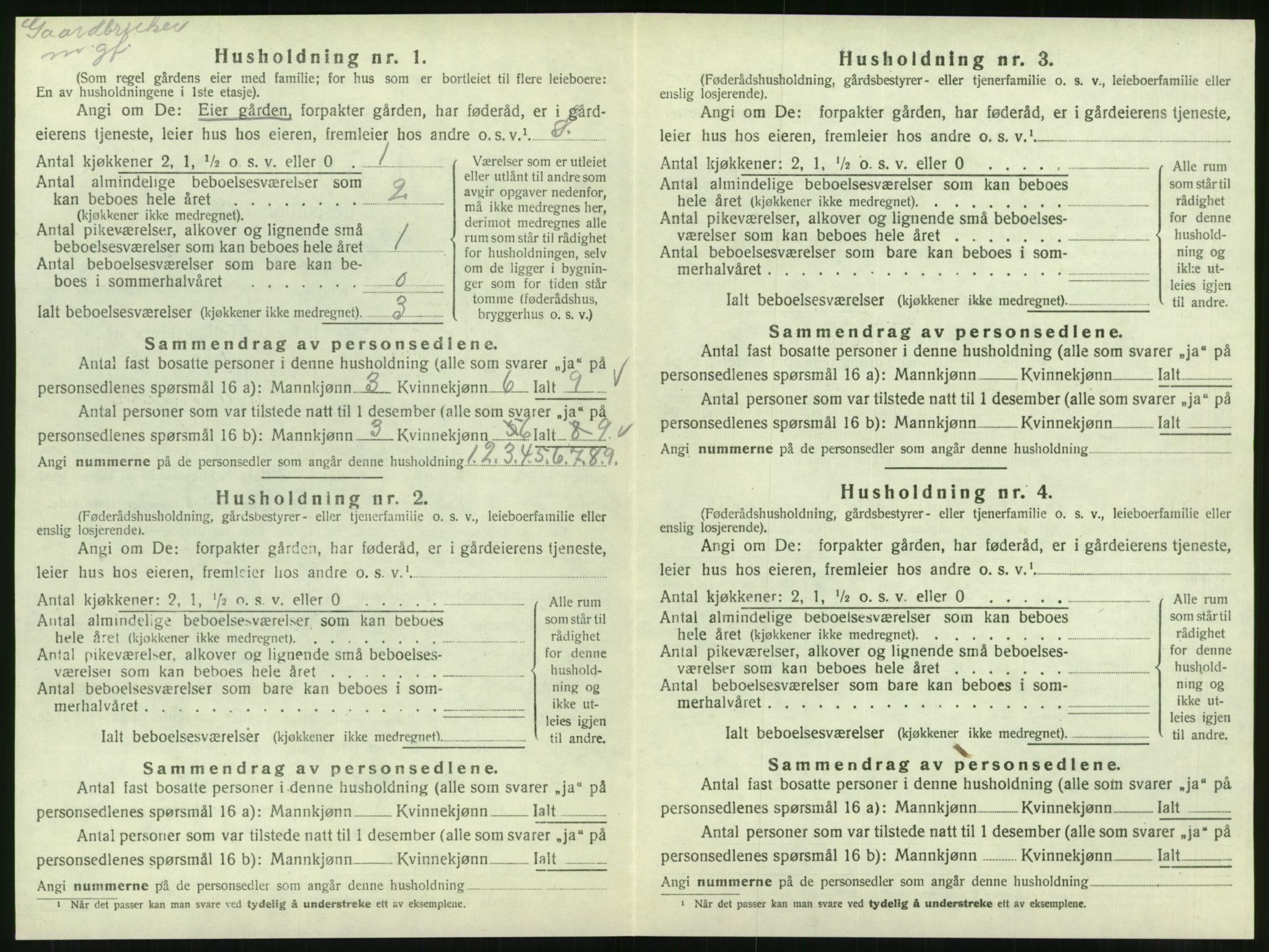 SAT, 1920 census for Velfjord, 1920, p. 396