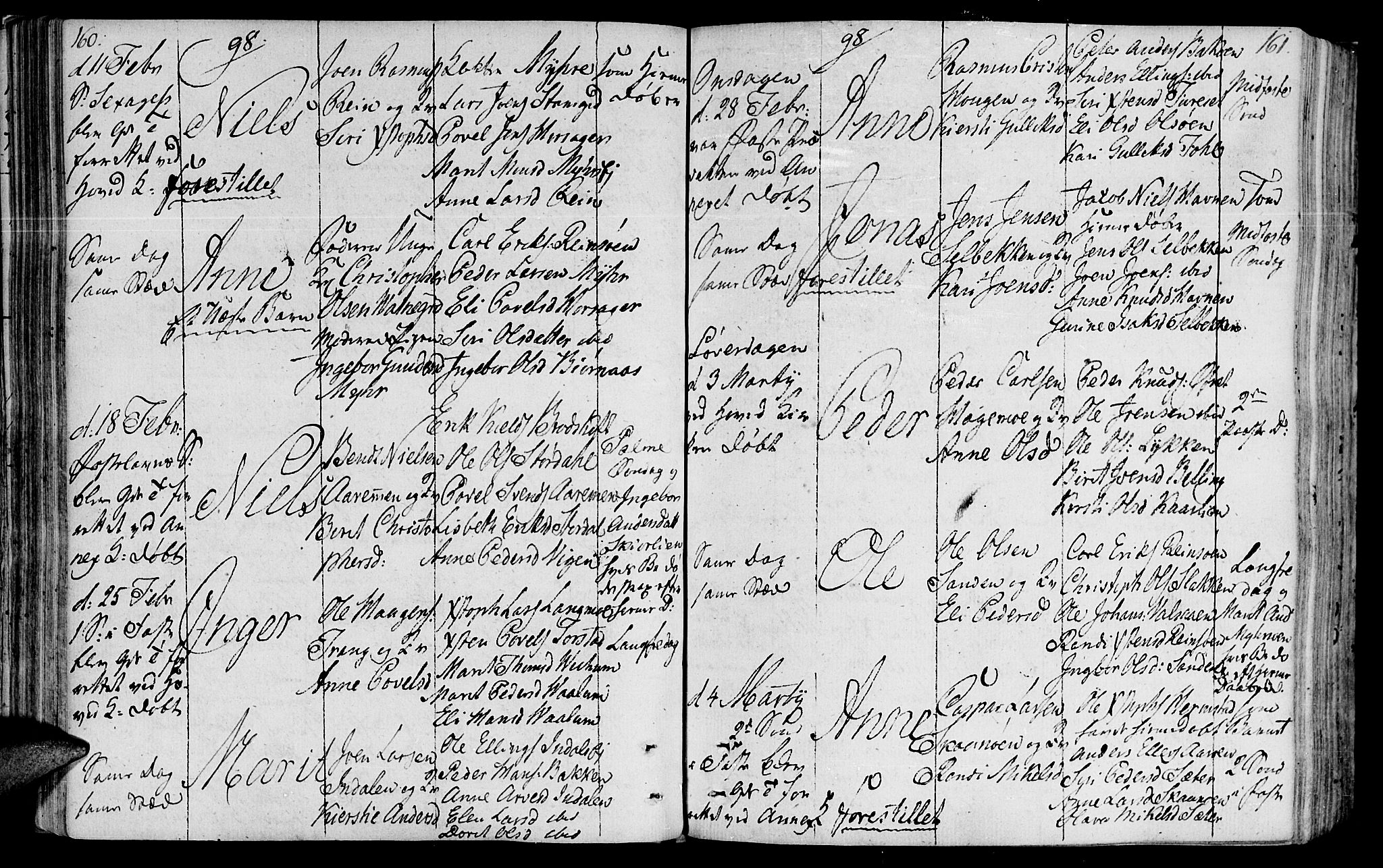 Ministerialprotokoller, klokkerbøker og fødselsregistre - Sør-Trøndelag, AV/SAT-A-1456/646/L0606: Parish register (official) no. 646A04, 1791-1805, p. 160-161