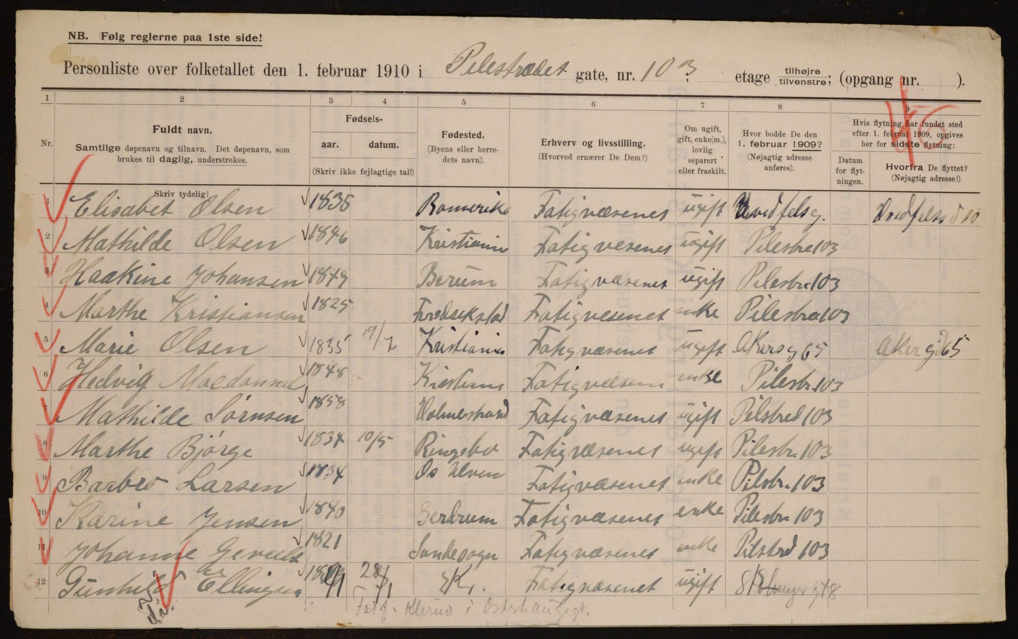 OBA, Municipal Census 1910 for Kristiania, 1910, p. 76953