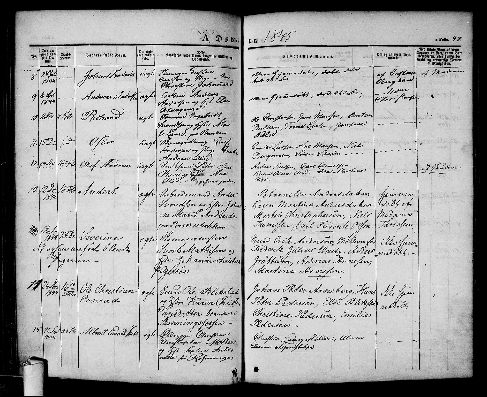Halden prestekontor Kirkebøker, SAO/A-10909/F/Fa/L0005: Parish register (official) no. I 5, 1834-1845, p. 97