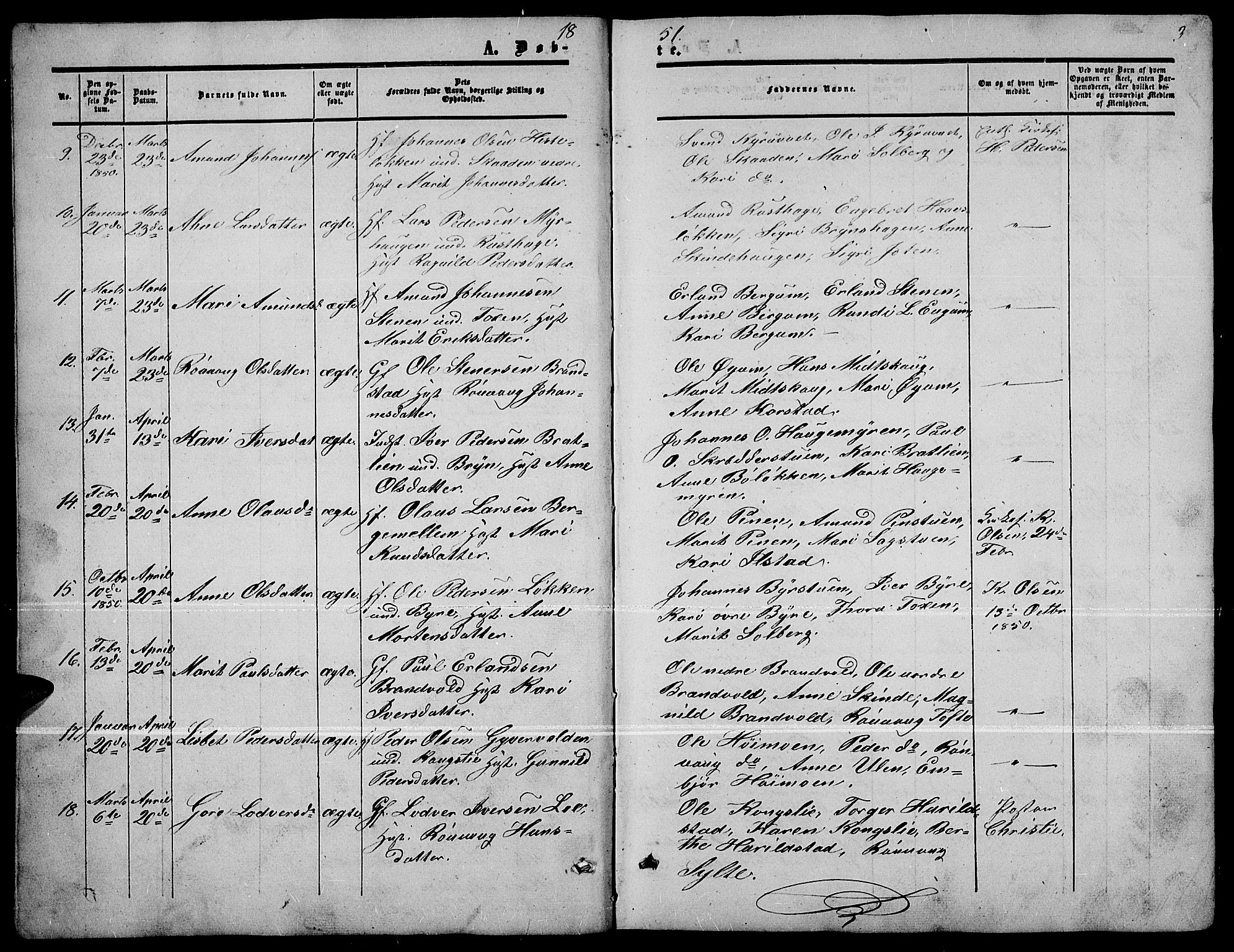 Nord-Fron prestekontor, SAH/PREST-080/H/Ha/Hab/L0001: Parish register (copy) no. 1, 1851-1883, p. 3