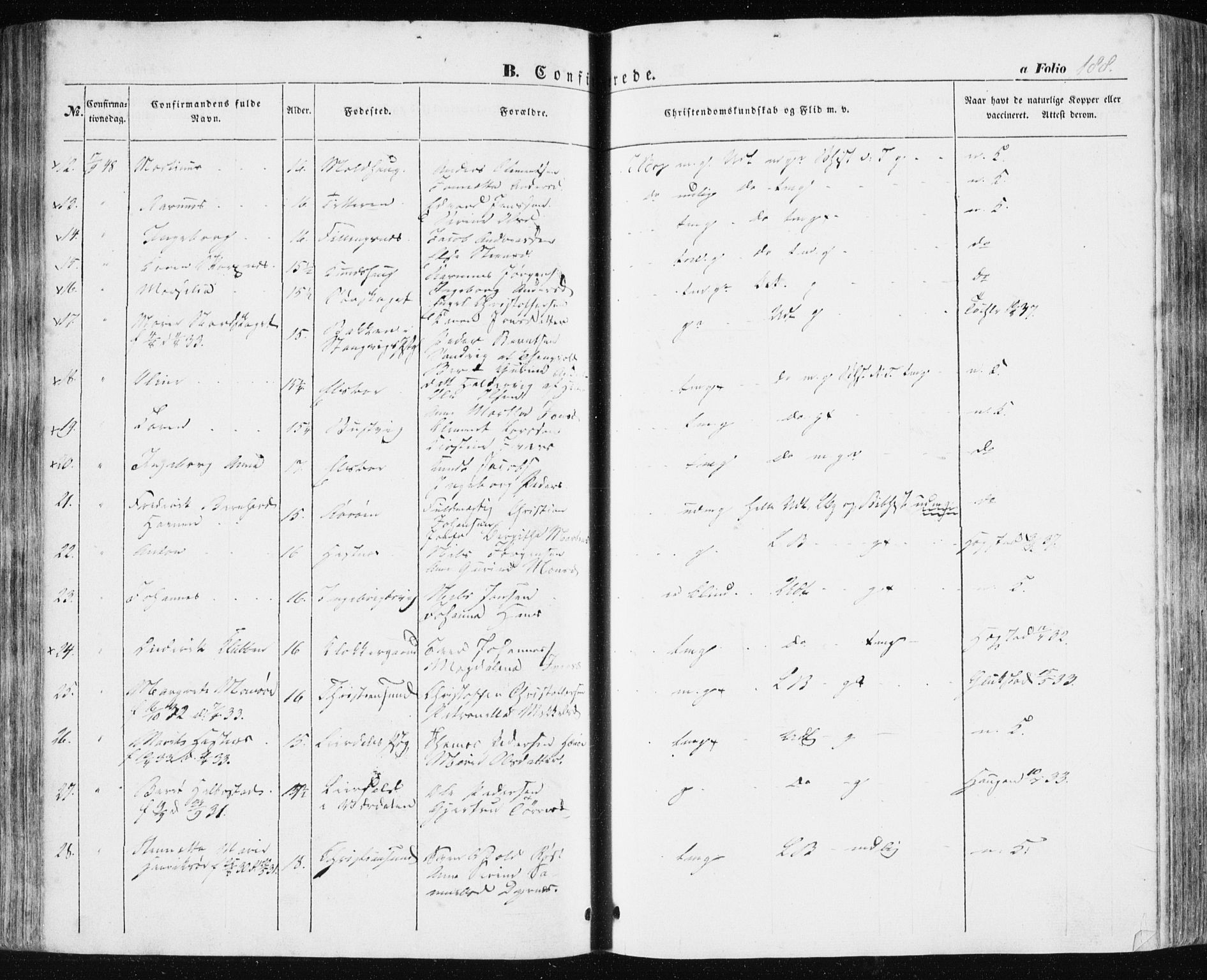 Ministerialprotokoller, klokkerbøker og fødselsregistre - Sør-Trøndelag, SAT/A-1456/634/L0529: Parish register (official) no. 634A05, 1843-1851, p. 188