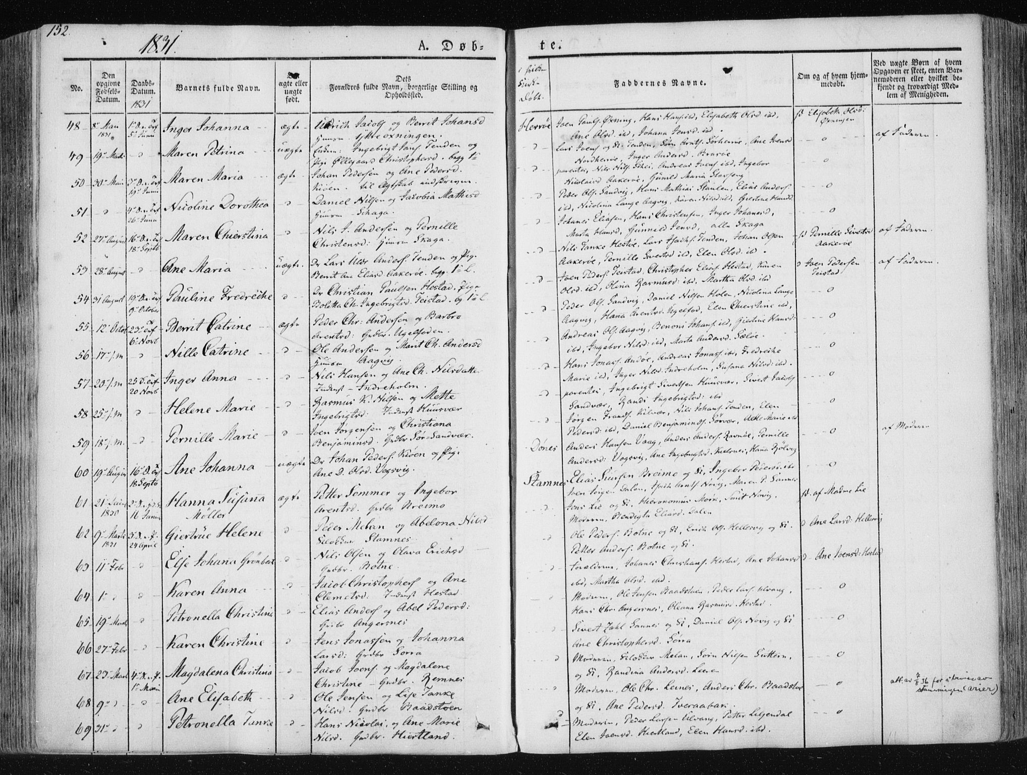 Ministerialprotokoller, klokkerbøker og fødselsregistre - Nordland, SAT/A-1459/830/L0446: Parish register (official) no. 830A10, 1831-1865, p. 152