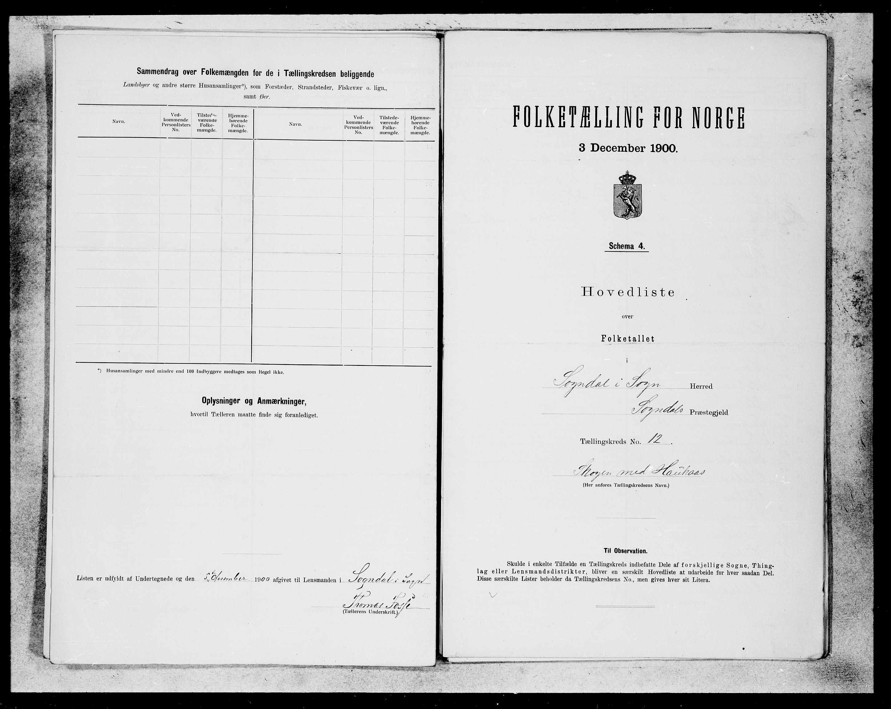 SAB, 1900 census for Sogndal, 1900, p. 23