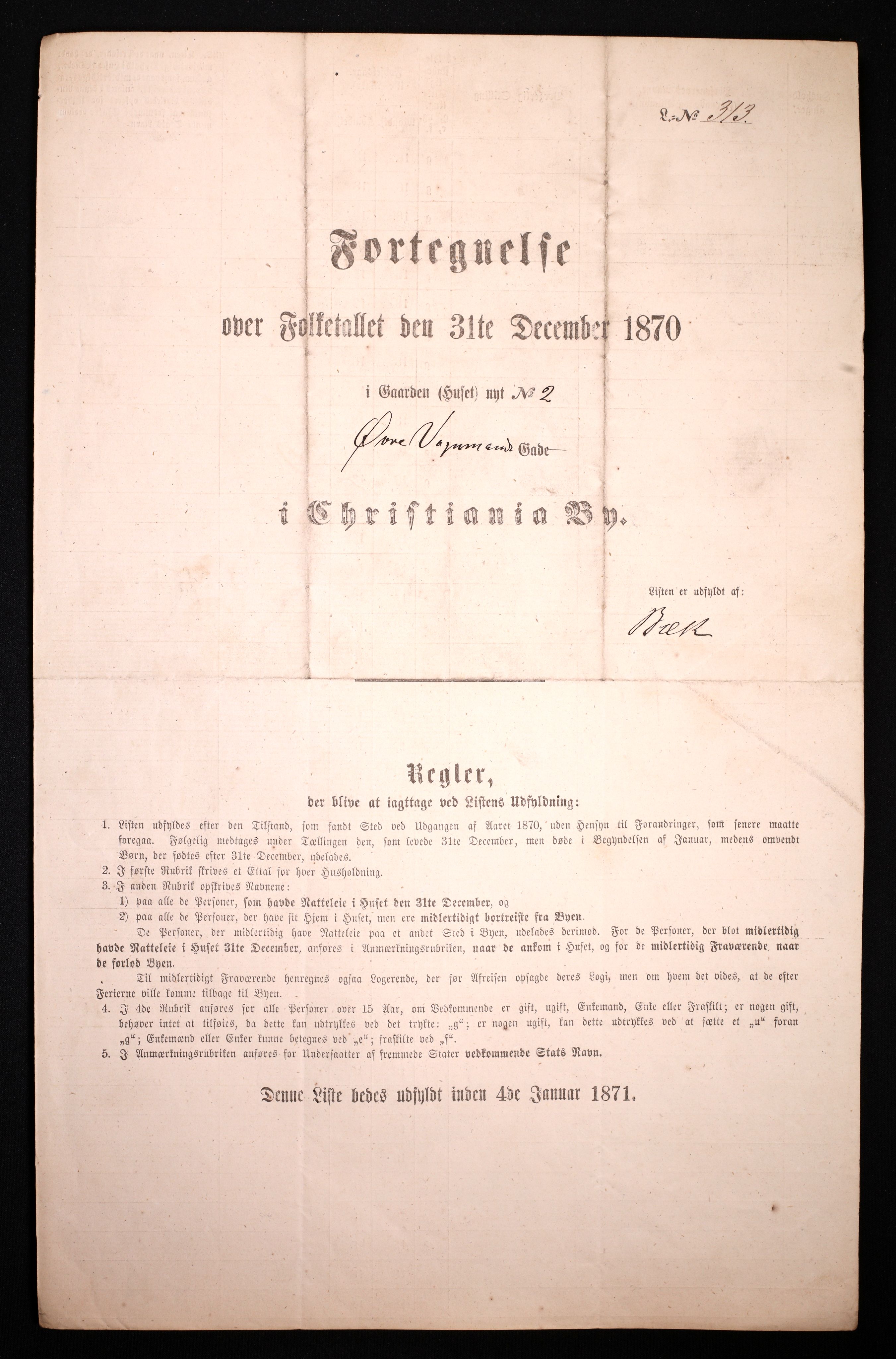 RA, 1870 census for 0301 Kristiania, 1870, p. 4740