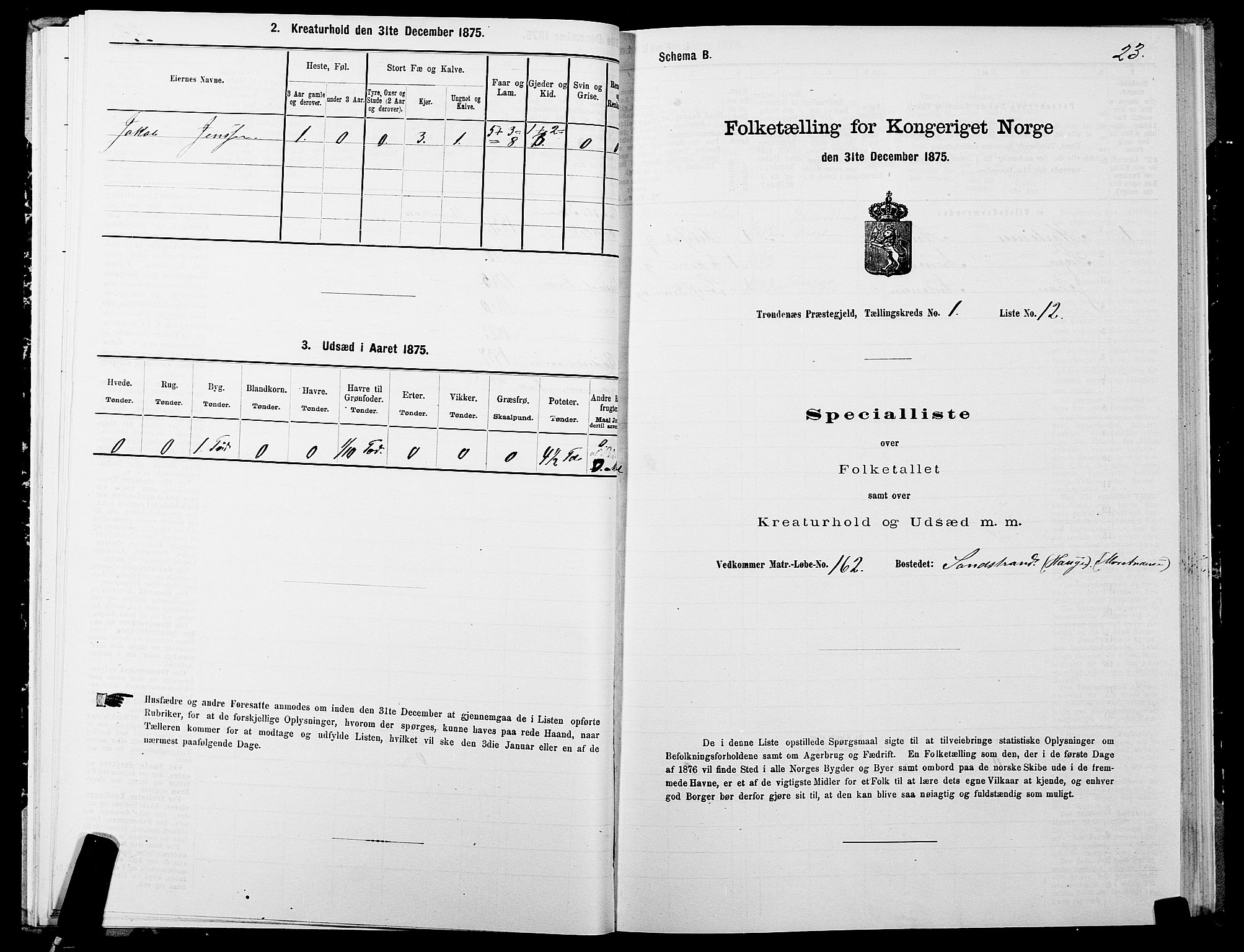 SATØ, 1875 census for 1914P Trondenes, 1875, p. 1023