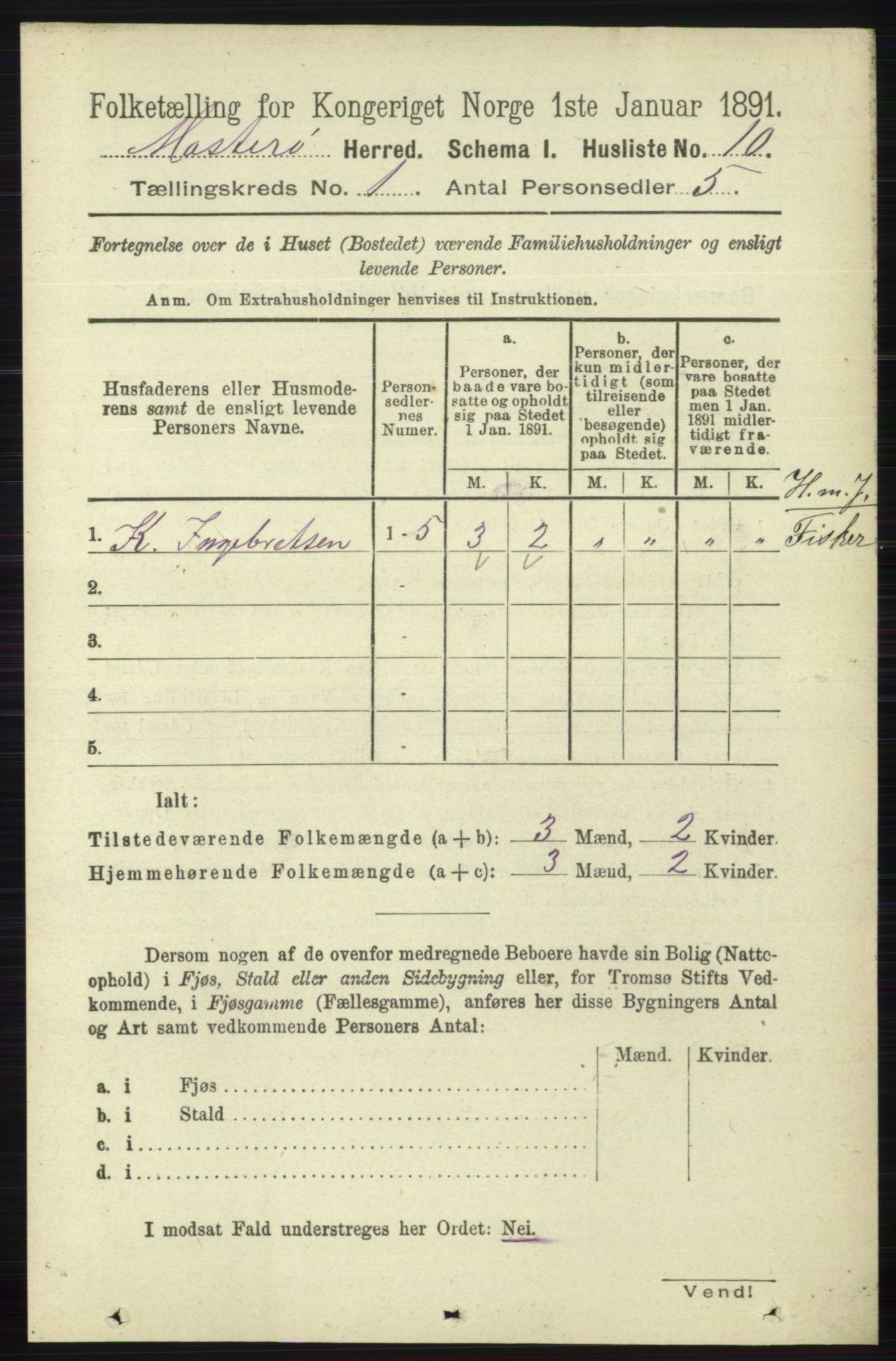 RA, 1891 census for 1143 Mosterøy, 1891, p. 24