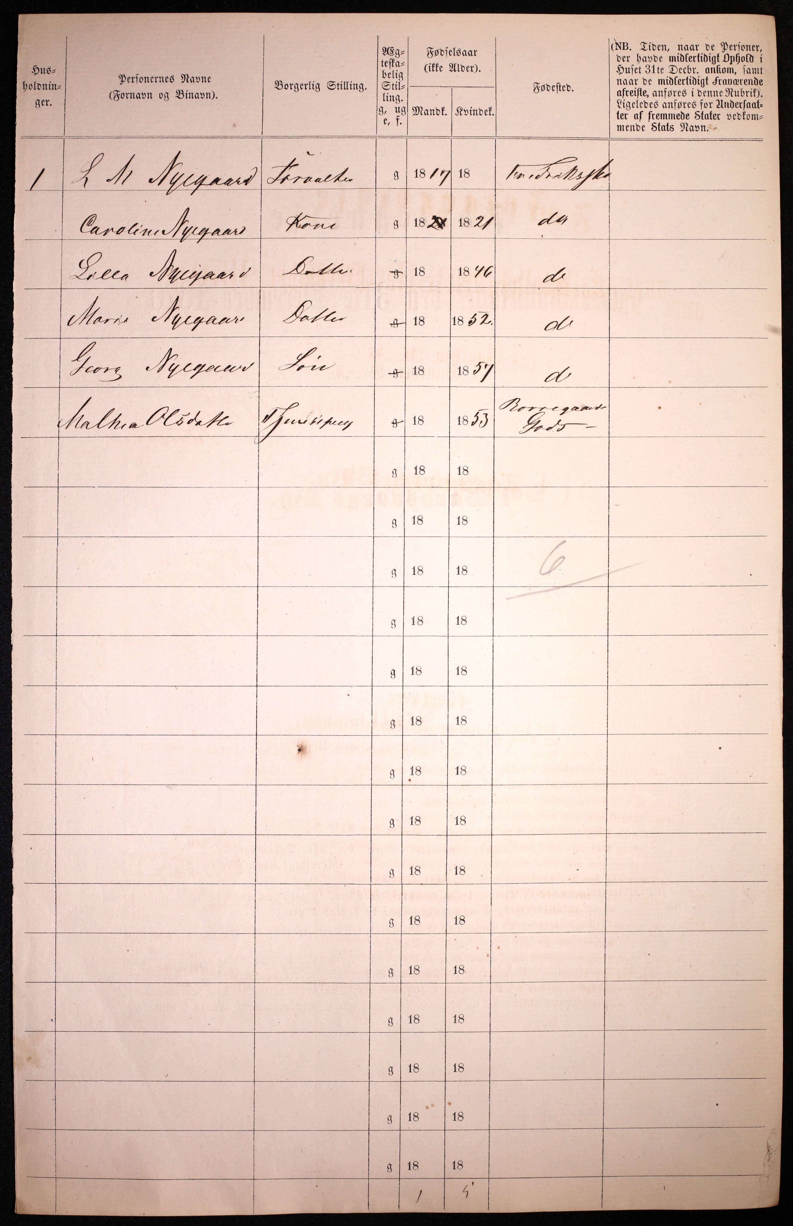 RA, 1870 census for 0102 Sarpsborg, 1870, p. 420