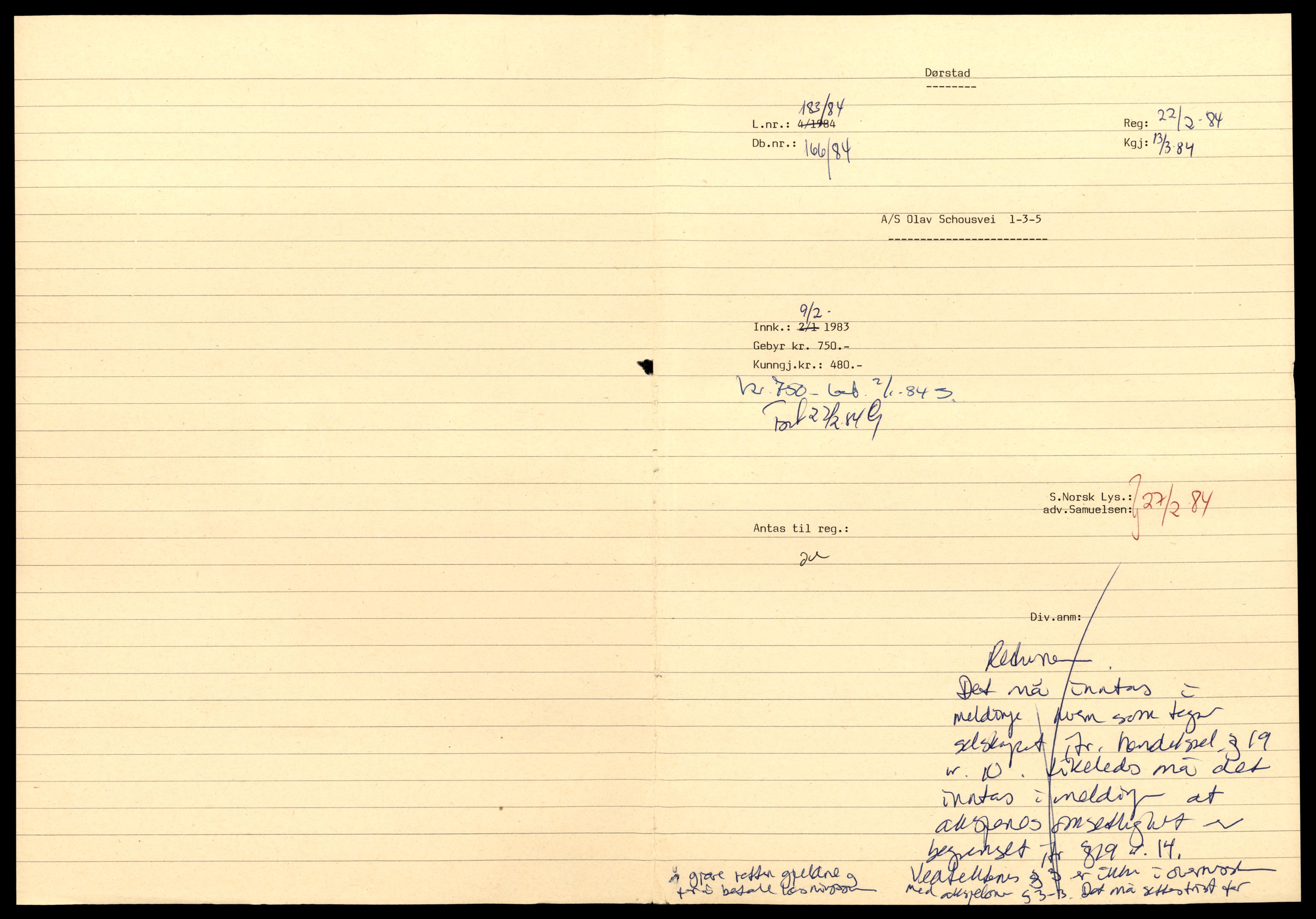 Asker og Bærum tingrett, SAT/A-10379/K/Kb/Kbb/L0125: Aksjeselskap og andelslag i Bærum, Ol - Ou, 1929-1990, p. 1