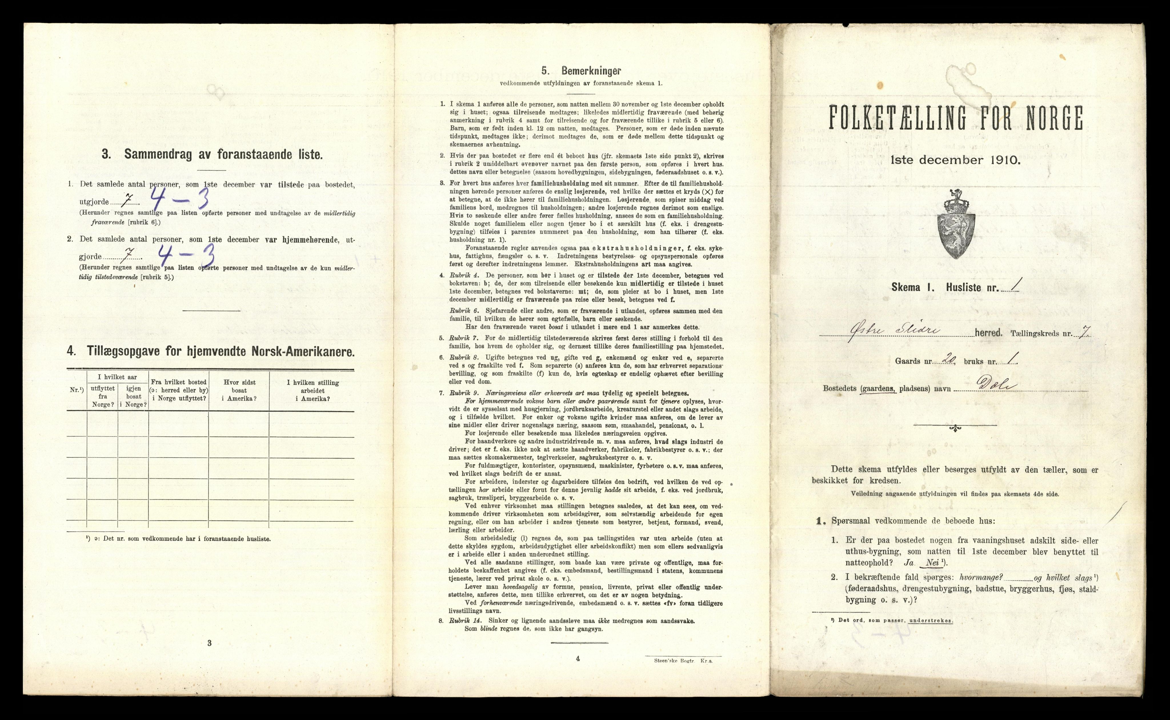 RA, 1910 census for Øystre Slidre, 1910, p. 590