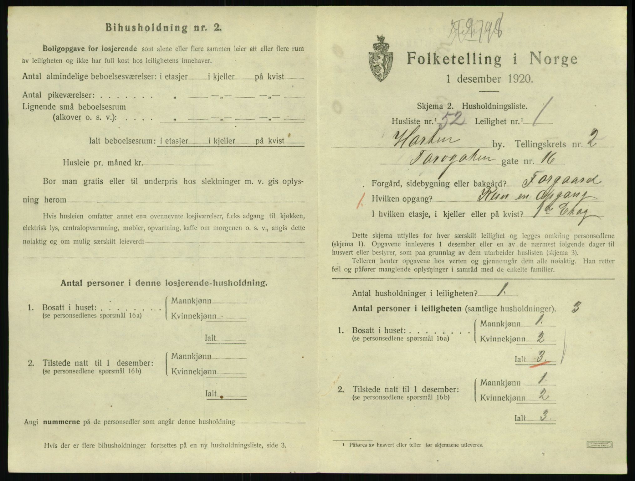 SAKO, 1920 census for Horten, 1920, p. 3513