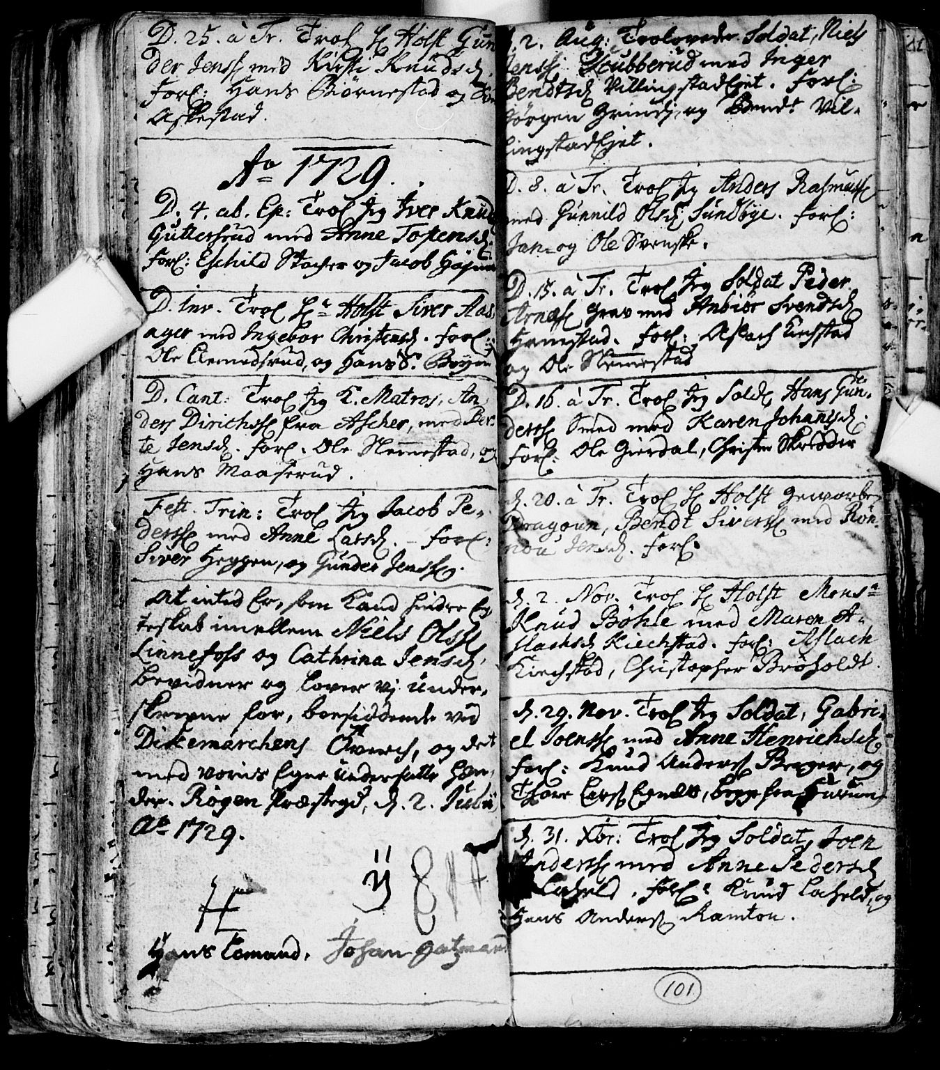 Røyken kirkebøker, SAKO/A-241/F/Fa/L0001: Parish register (official) no. 1, 1701-1730, p. 101