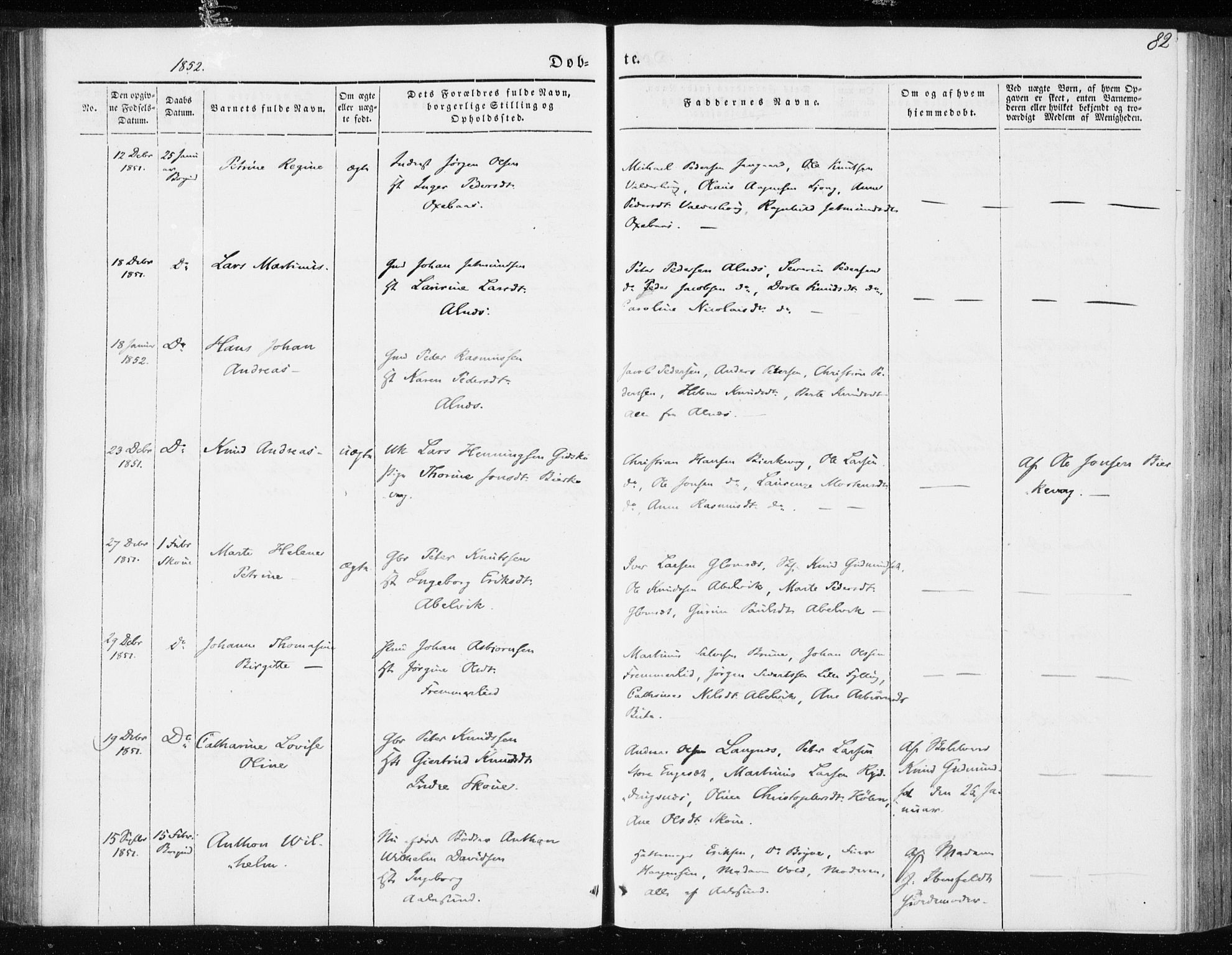 Ministerialprotokoller, klokkerbøker og fødselsregistre - Møre og Romsdal, AV/SAT-A-1454/528/L0415: Curate's parish register no. 528B03, 1843-1852, p. 82