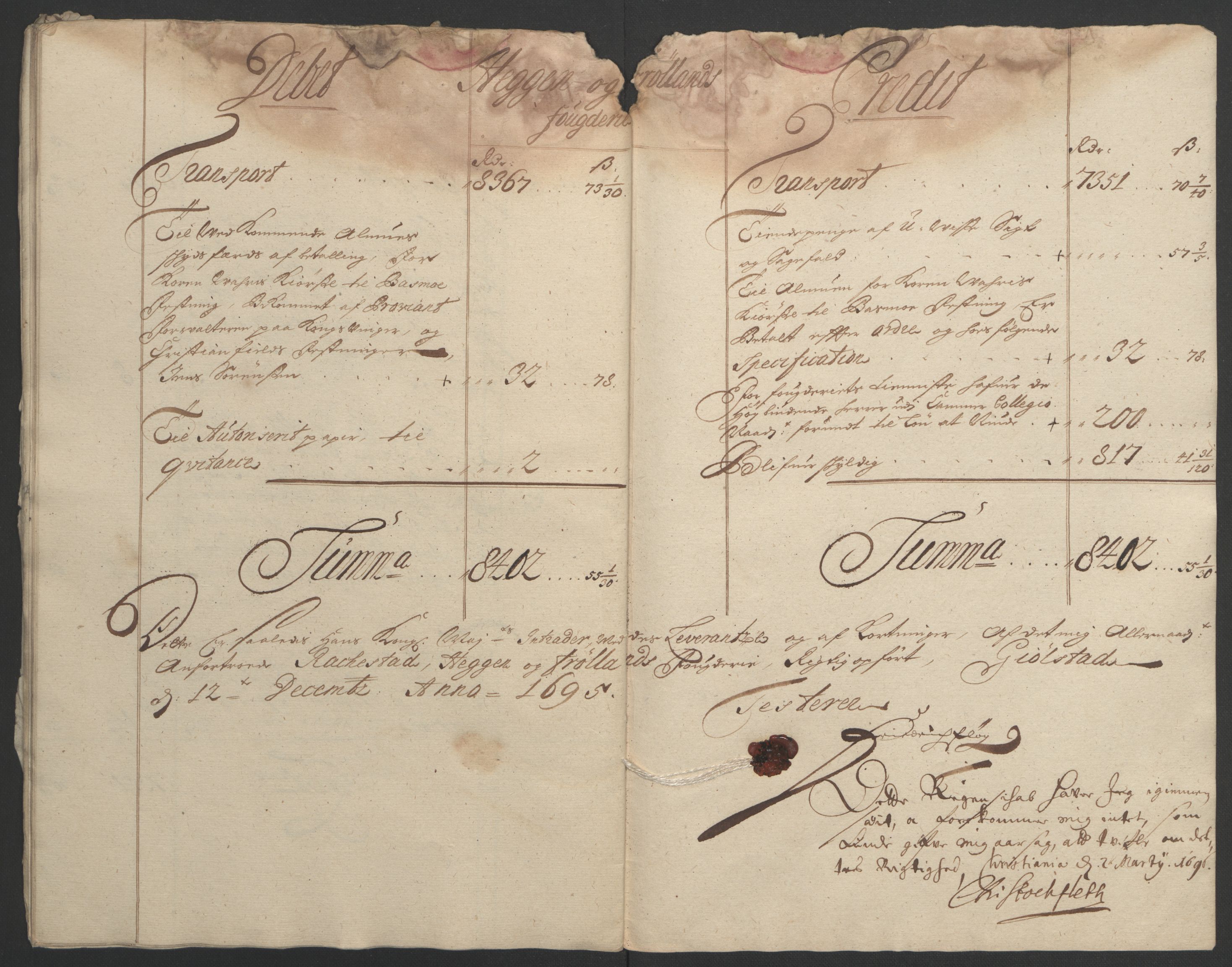 Rentekammeret inntil 1814, Reviderte regnskaper, Fogderegnskap, AV/RA-EA-4092/R07/L0285: Fogderegnskap Rakkestad, Heggen og Frøland, 1695, p. 19