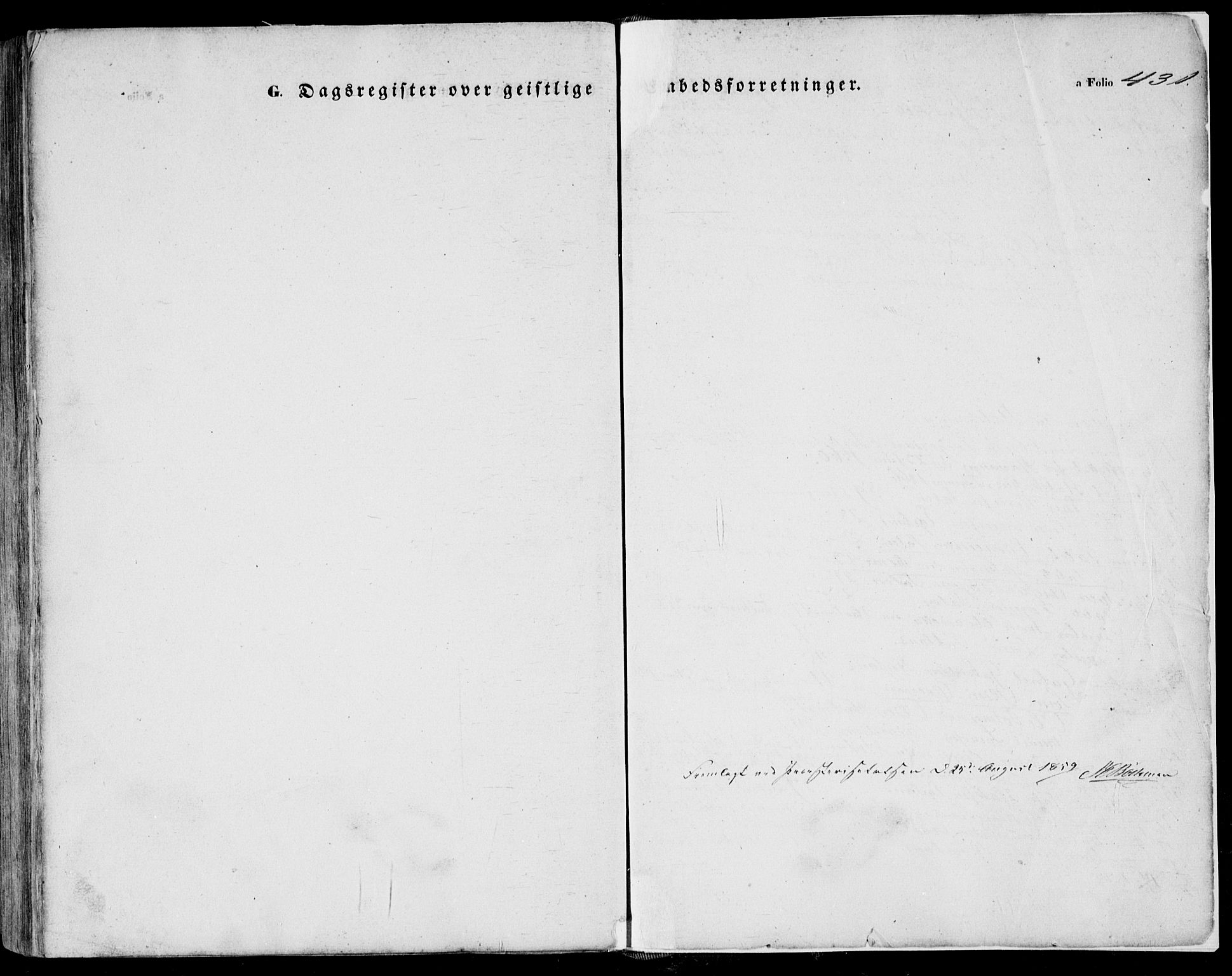Lye sokneprestkontor, SAST/A-101794/001/30BA/L0007: Parish register (official) no. A 6, 1856-1871, p. 431