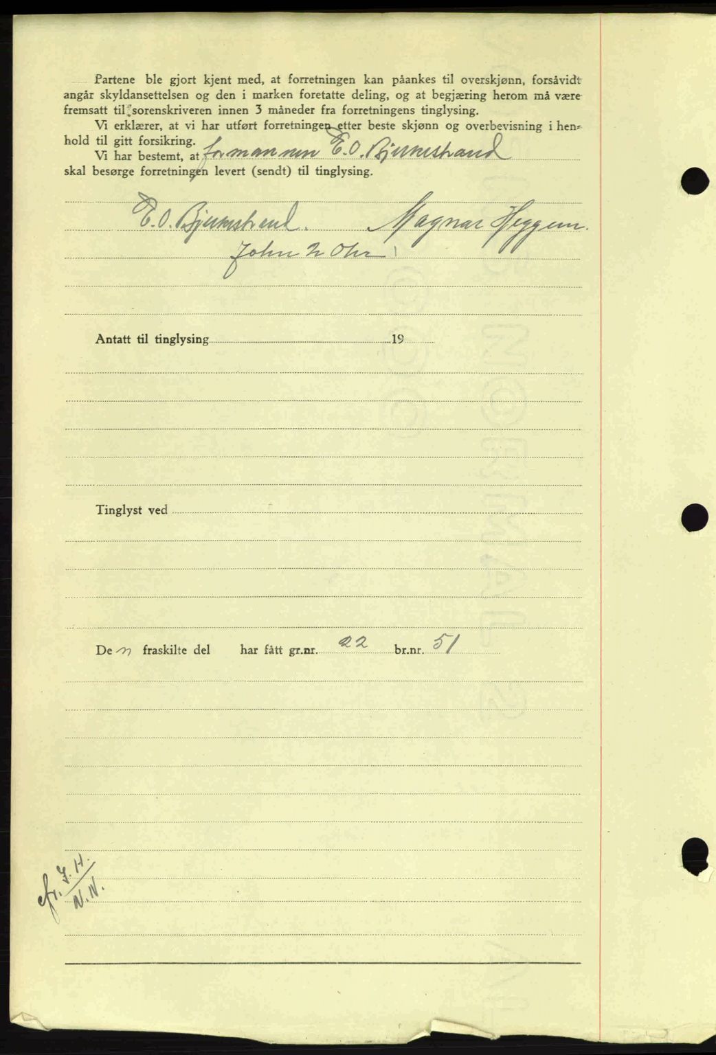 Nordmøre sorenskriveri, AV/SAT-A-4132/1/2/2Ca: Mortgage book no. A94, 1942-1943, Diary no: : 2815/1942